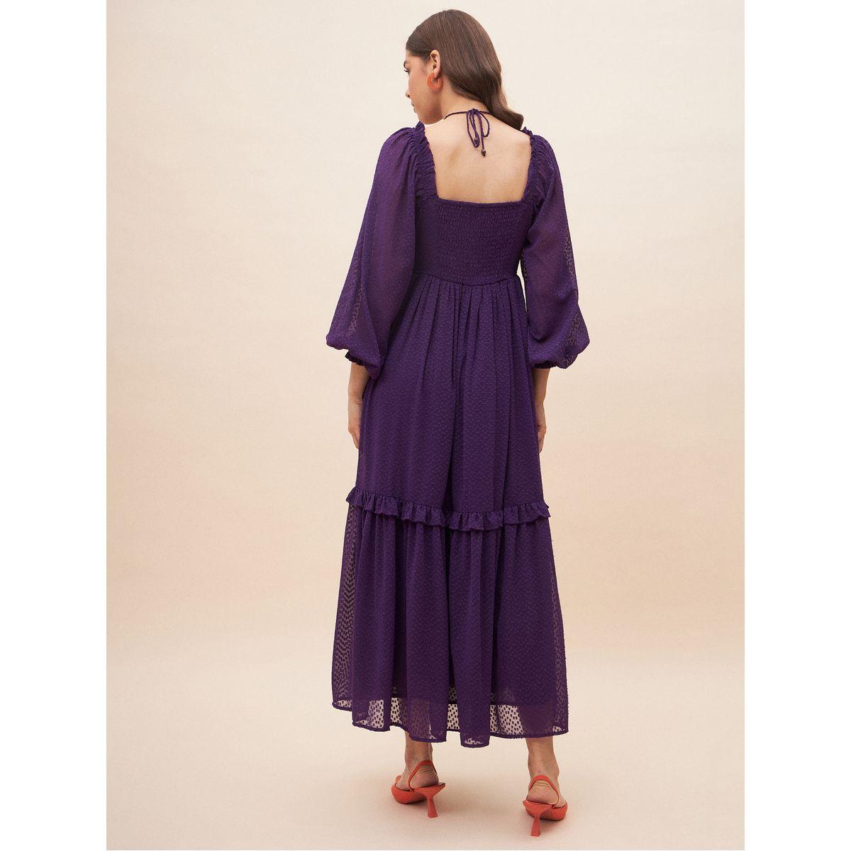 Femella X Styli Dobby Halter Neck A-Line Maxi Dress-women-clothing-dresses-image-4