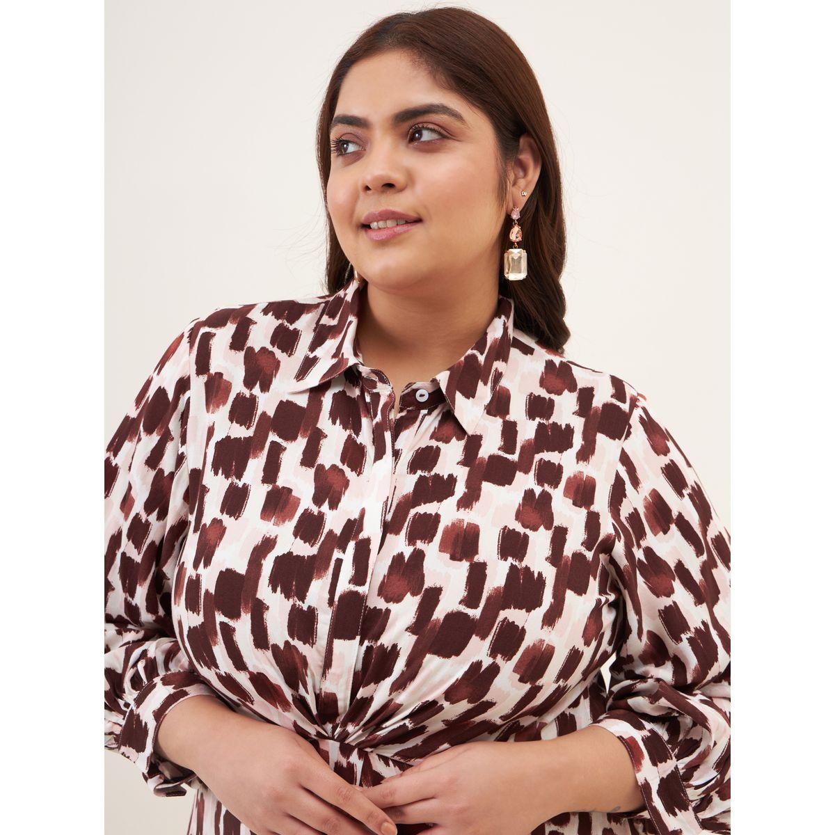 فستان ميدي مطبع بطبعة مجردة فِميلا × ستايلي-women-clothing-dresses-image-4