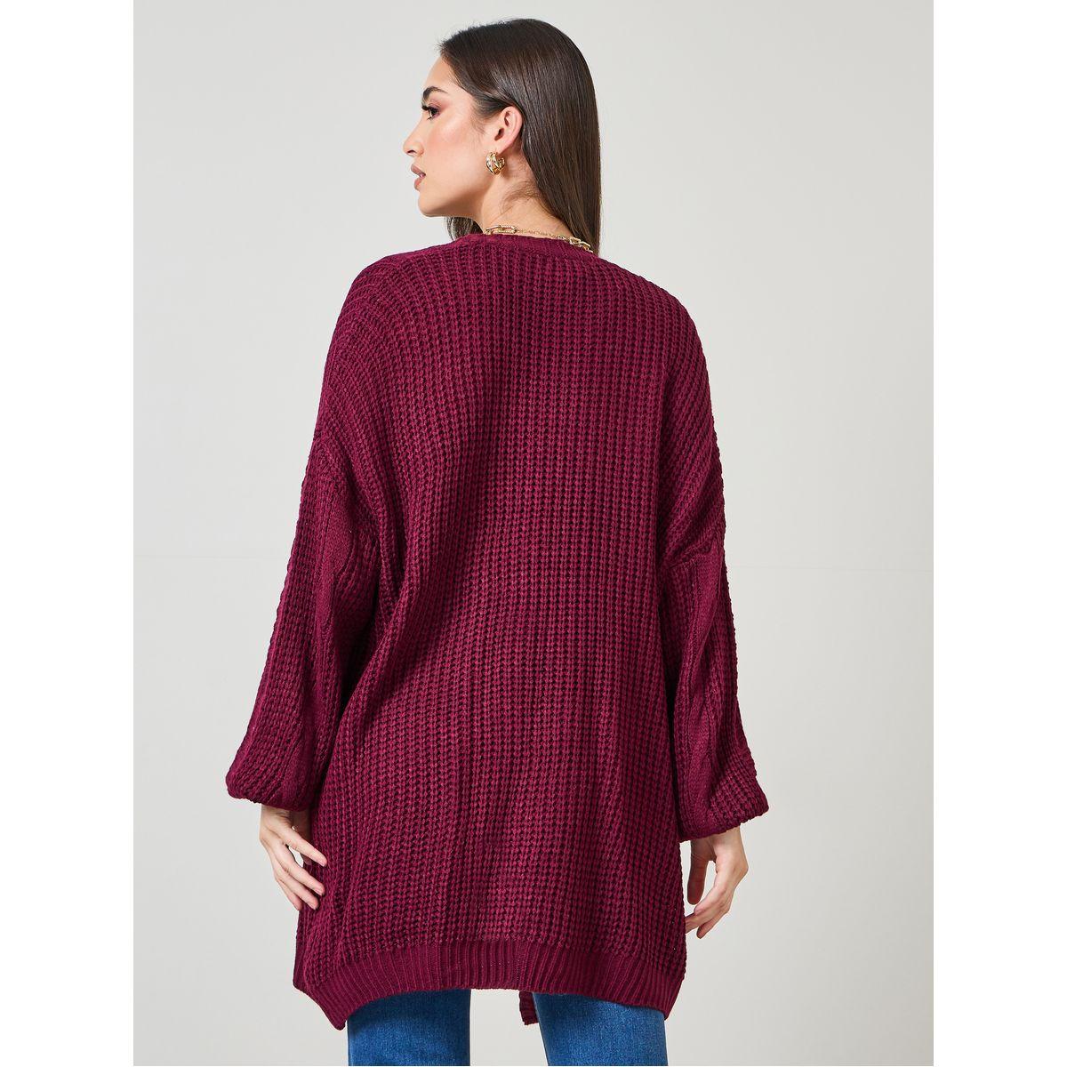 كارديجان محبوك بقصة عادية-women-winterwear-cardigansandjumpers-cardigans-image-4