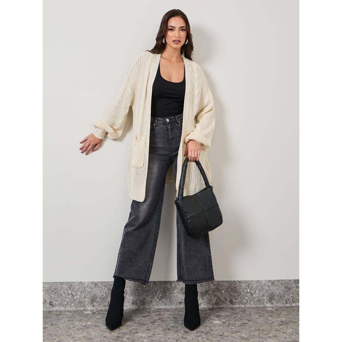 كارديجان محبوك بقصة عادية-women-winterwear-cardigansandjumpers-cardigans-image-2
