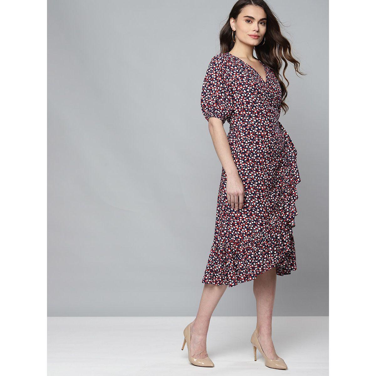 Femella X Styli All Over Print Wrap Midi Dress-women-clothing-dresses-image-3