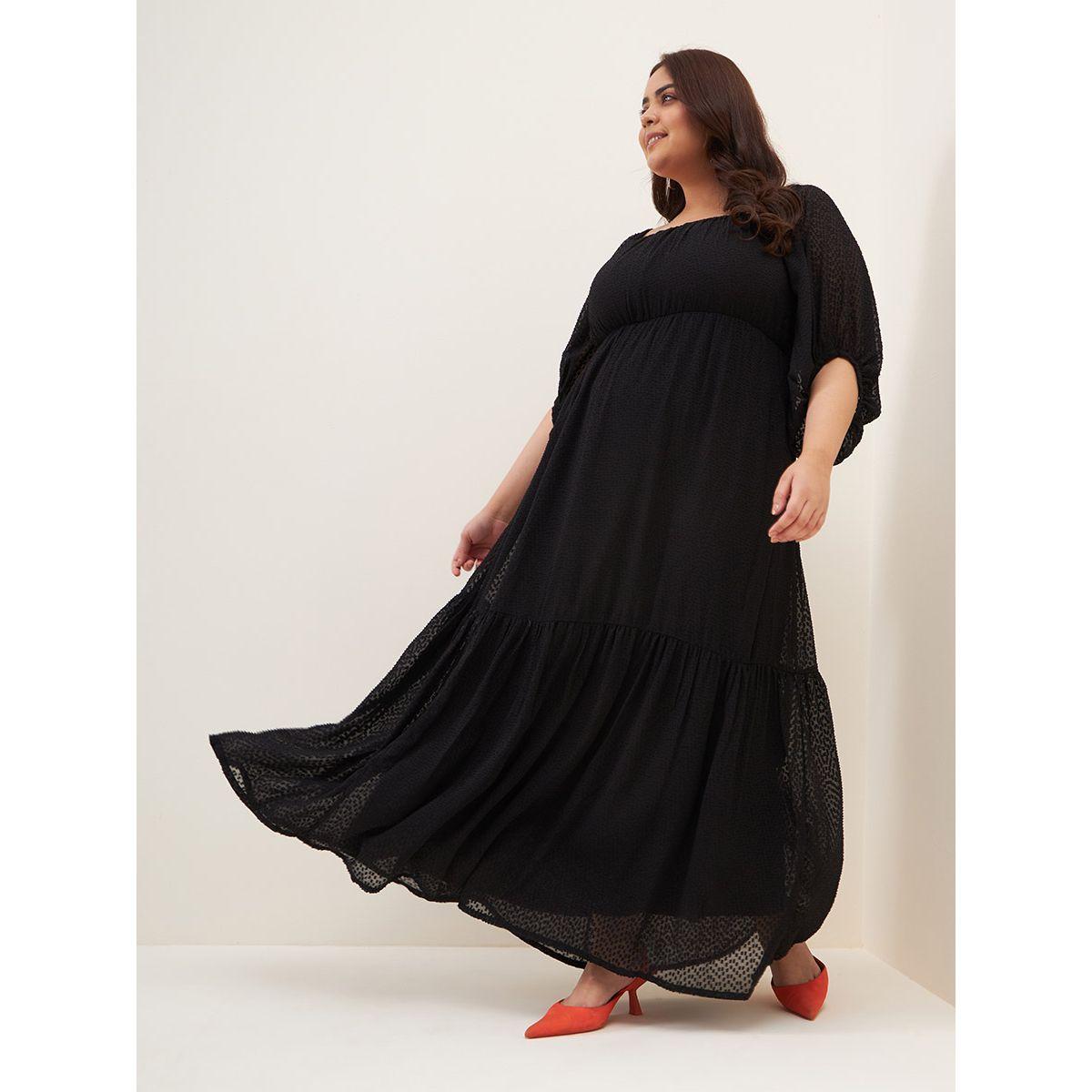 فستان طويل مزين بكسرات فِميلا × ستايلي-women-clothing-dresses-image-2
