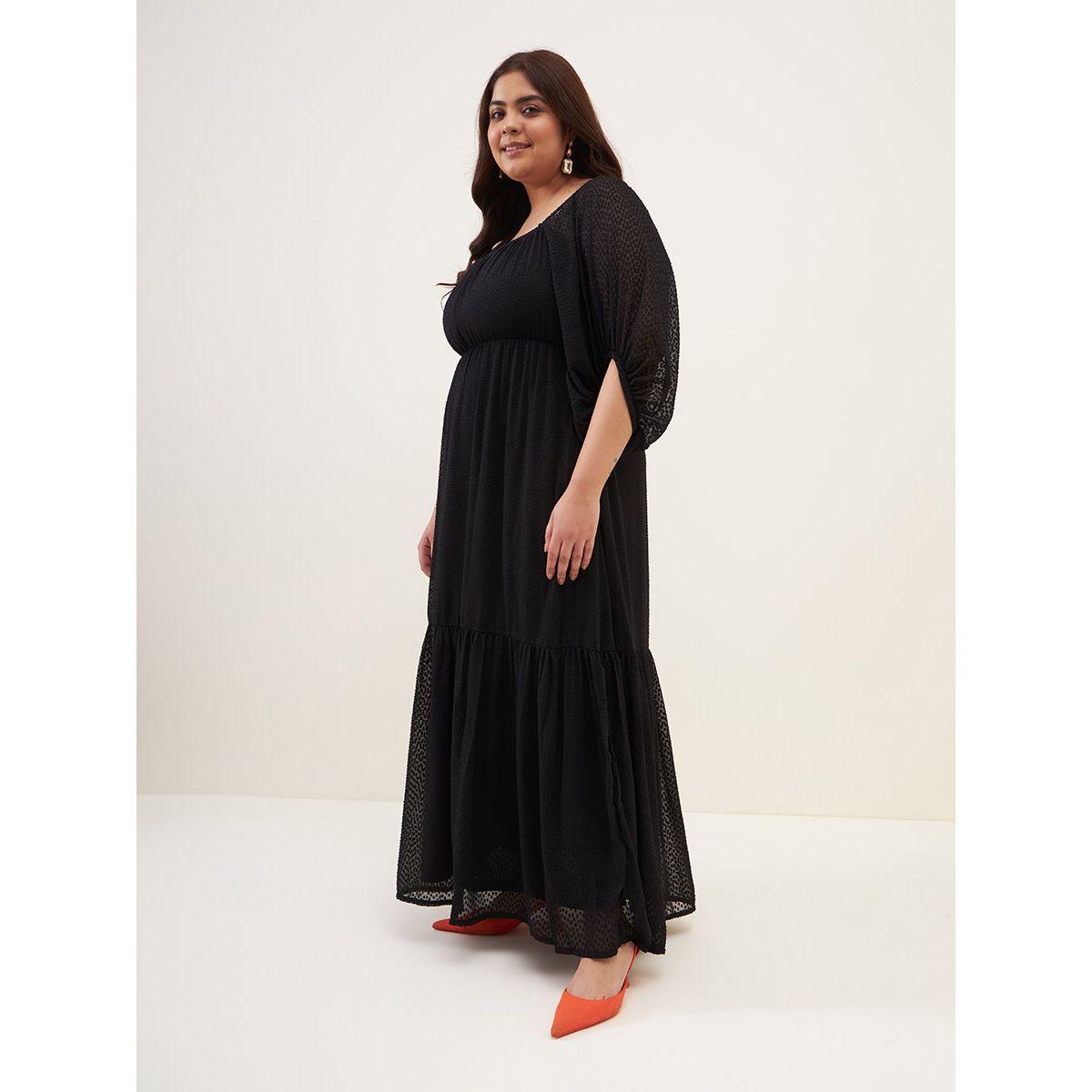 Femmella X Styli  Dobby Square Neck Tiered Maxi Dress-women-clothing-dresses-image-8
