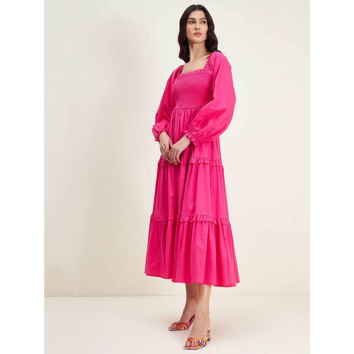 Femella X Styli Square Neck Cotton Tiered Maxi Dress-women-clothing-dresses-image-2