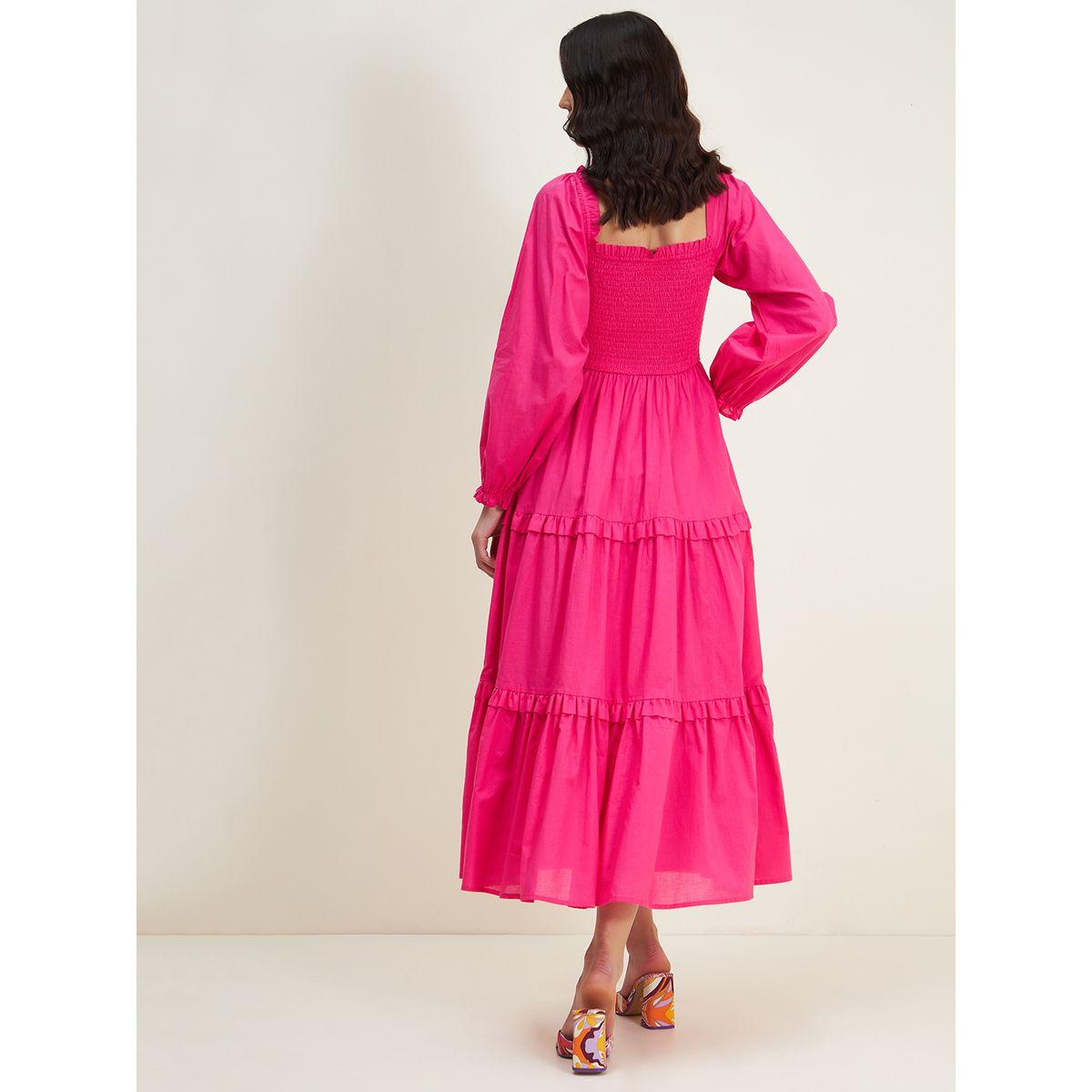 Femella X Styli Square Neck Cotton Tiered Maxi Dress-women-clothing-dresses-image-3