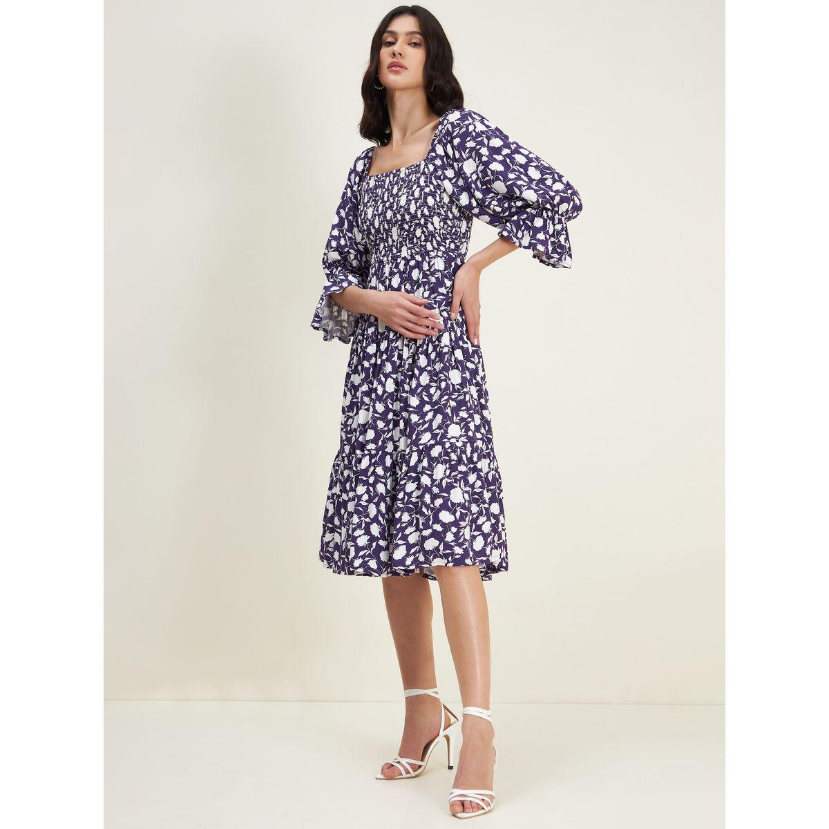Femella X Styli Floral Print Smocked Tiered Midi Dress-women-clothing-dresses-image-6