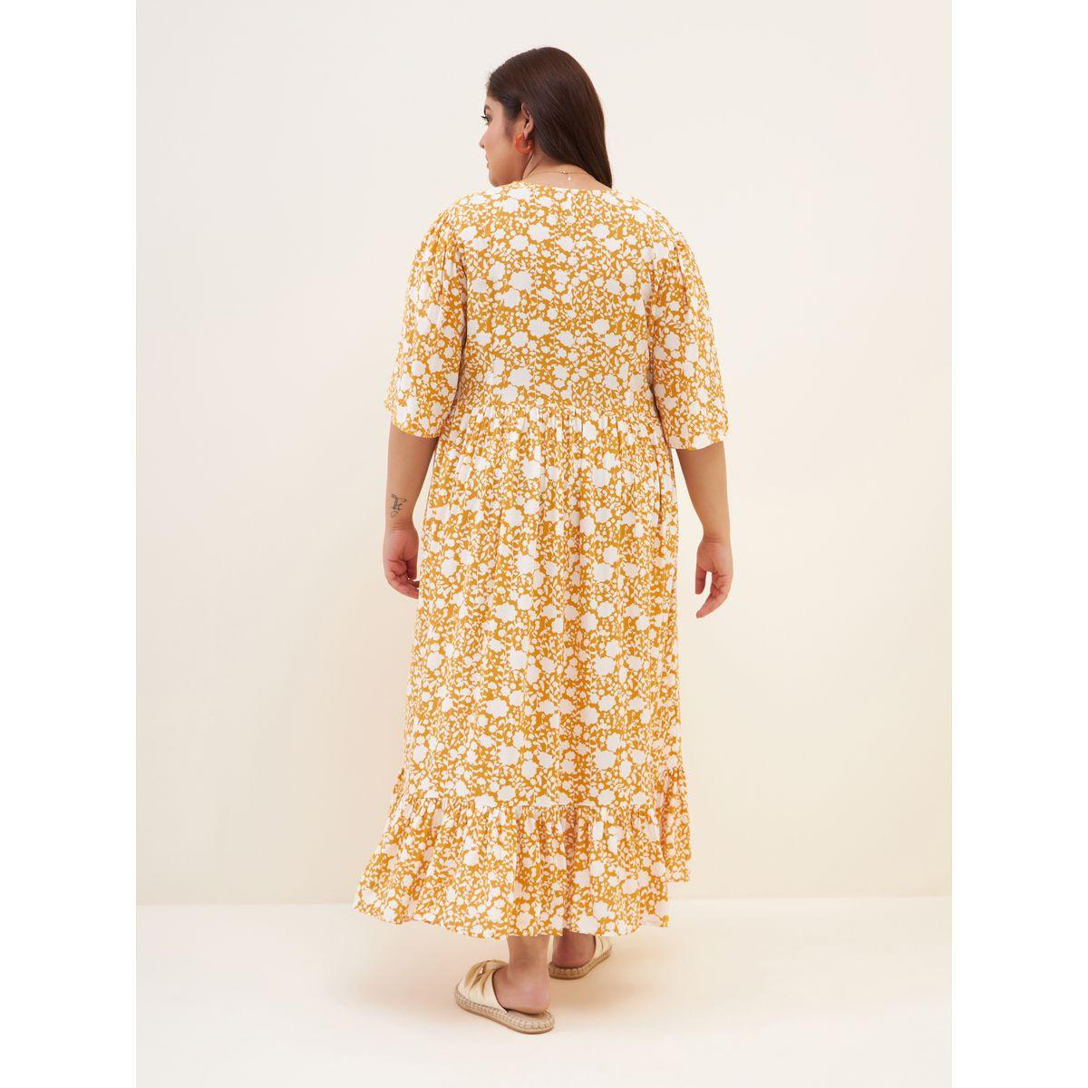 Femella X Styli Plus Floral Print V Neck A-Line Midi Dress-women-clothing-dresses-image-7