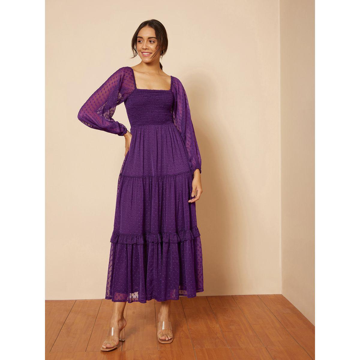 فستان طويل بتفاصيل مزمومة فِميلا × ستايلي-women-clothing-dresses-image-3