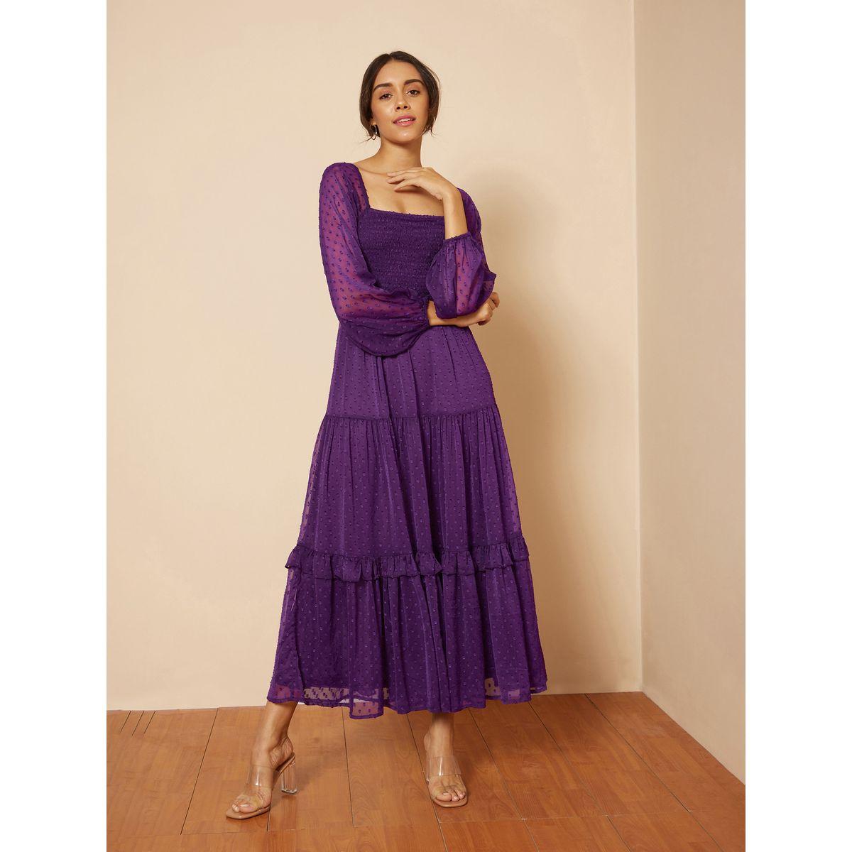 فستان طويل بتفاصيل مزمومة فِميلا × ستايلي-women-clothing-dresses-image-5