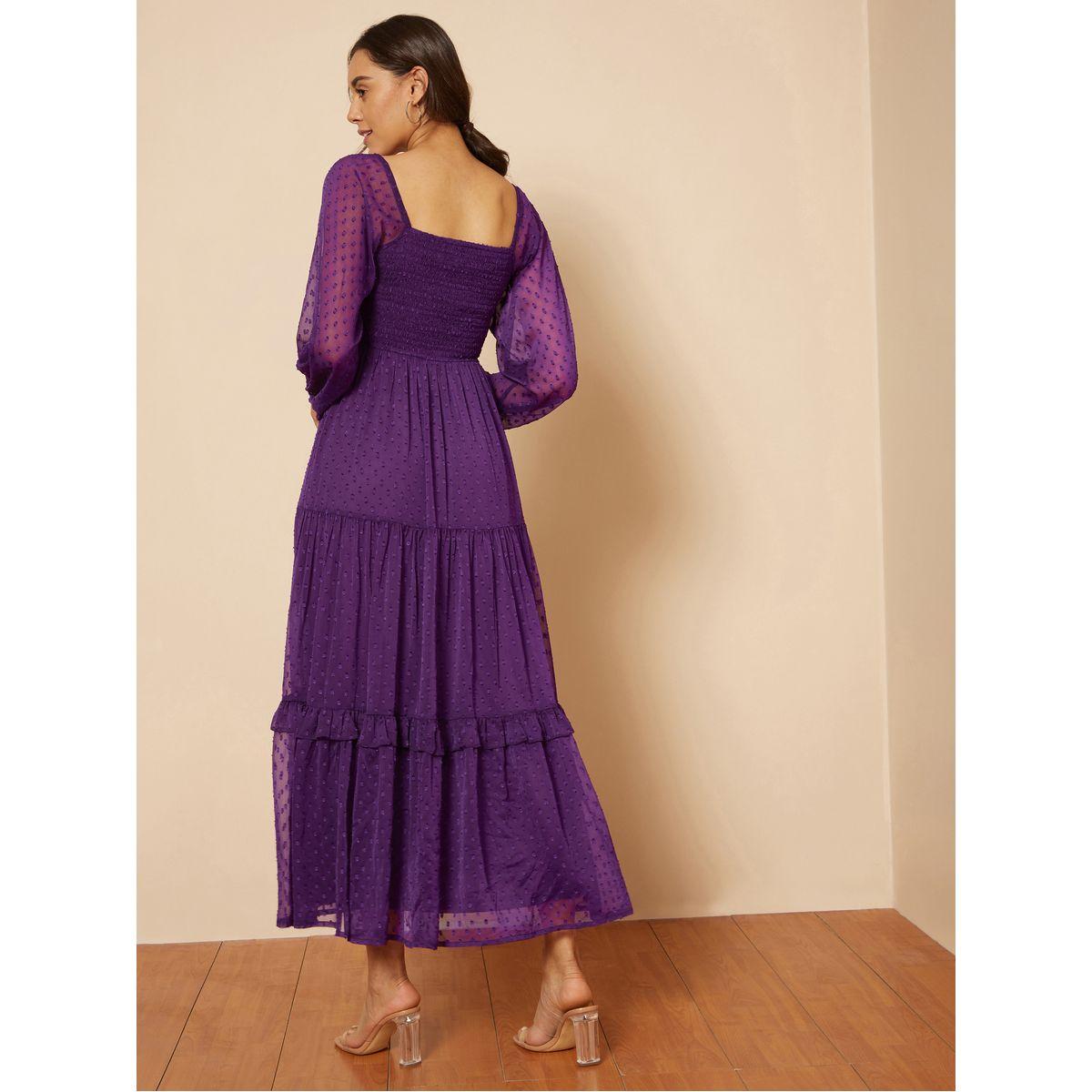 فستان طويل بتفاصيل مزمومة فِميلا × ستايلي-women-clothing-dresses-image-7