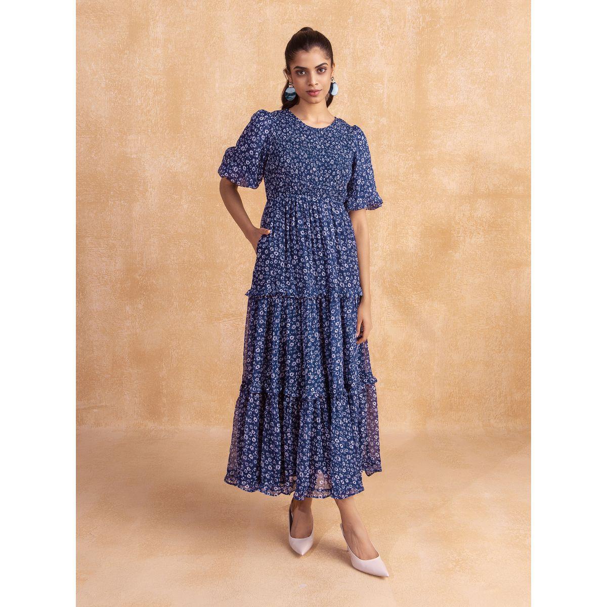 فستان طويل بكسرات وكشكش فِميلا × ستايلي-women-clothing-dresses-image-2