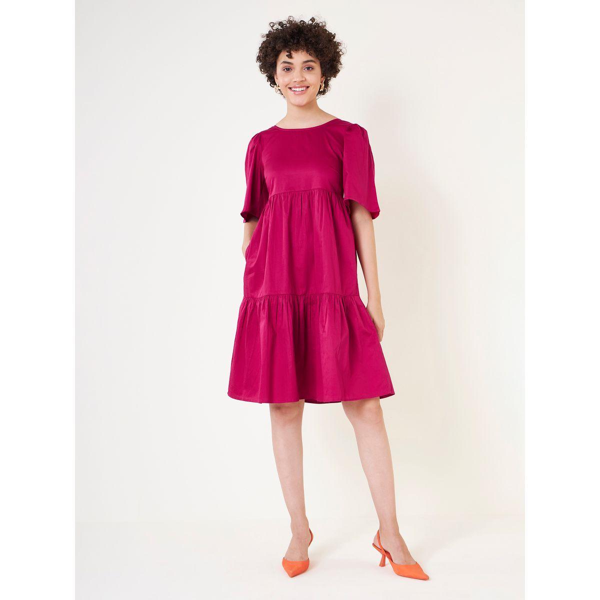 Femella X Styli Cotton Tiered Midi Dress with Tassel Tie-women-clothing-dresses-image-1