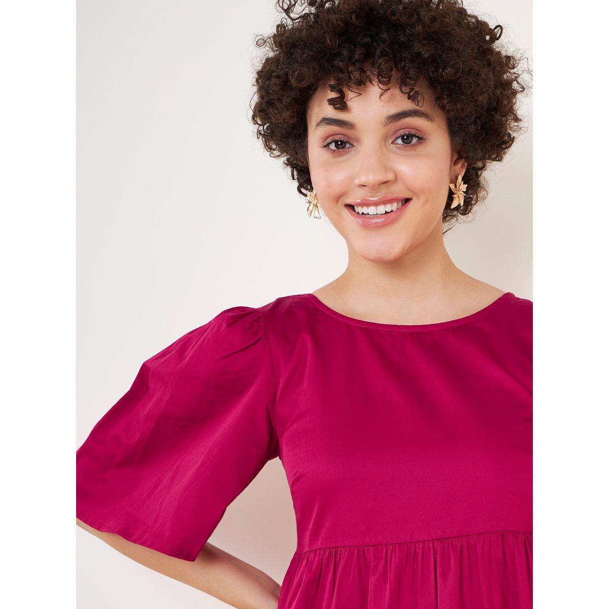 Femella X Styli Cotton Tiered Midi Dress with Tassel Tie-women-clothing-dresses-image-5