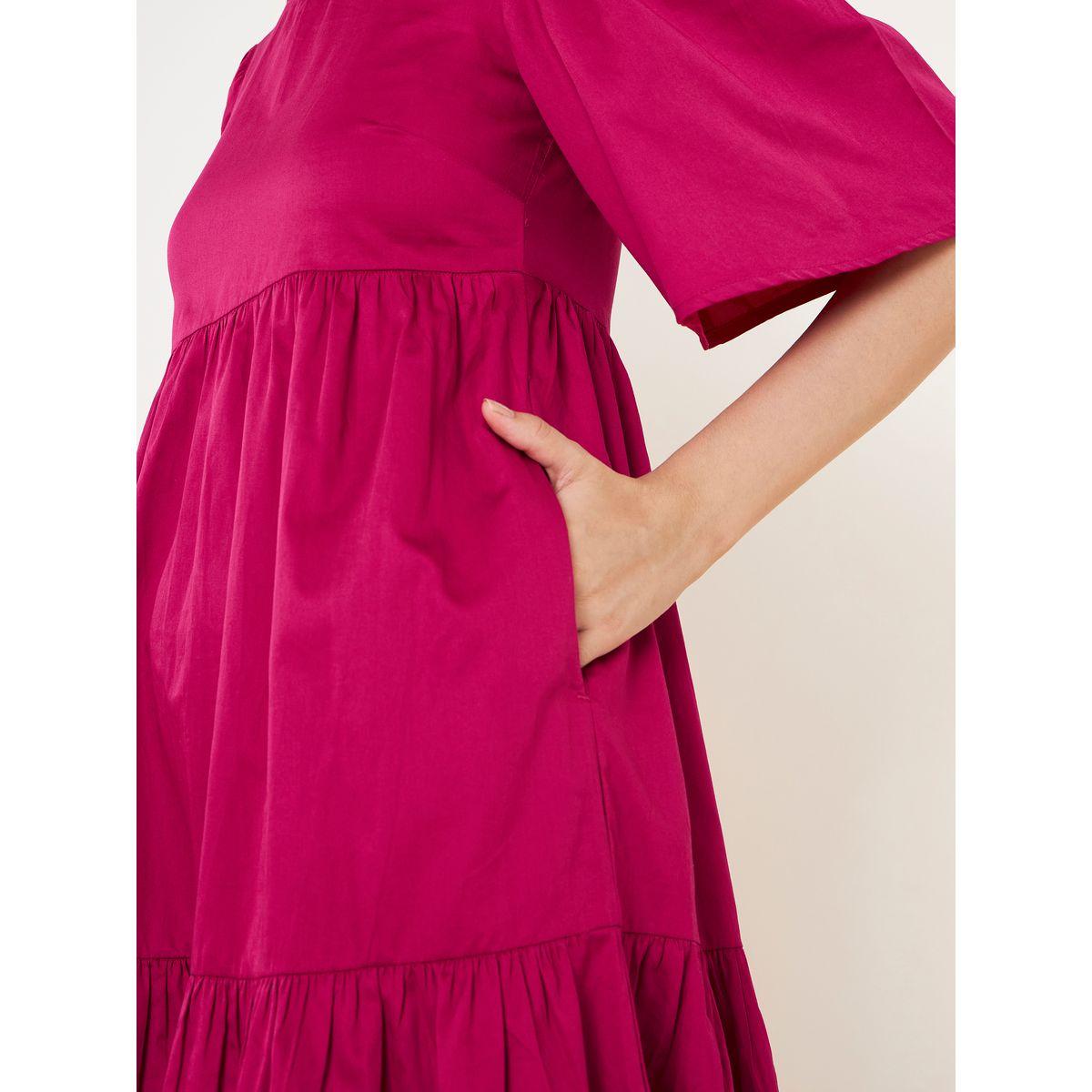 Femella X Styli Cotton Tiered Midi Dress with Tassel Tie-women-clothing-dresses-image-6