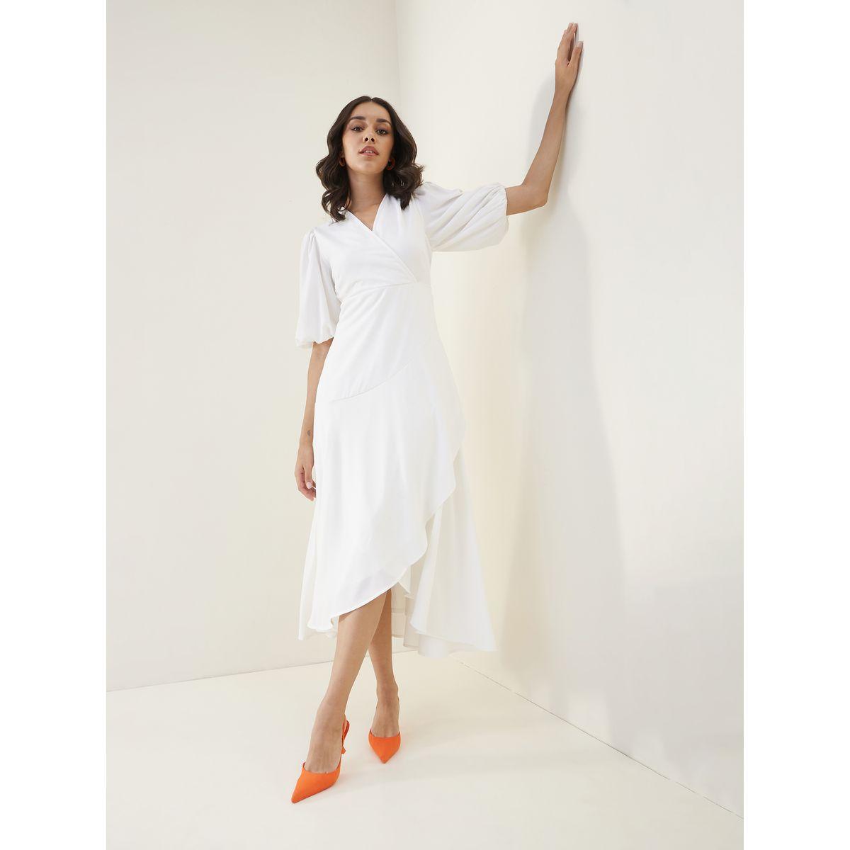 فستان ميدي سادة بنمط لف فِميلا × ستايلي-women-clothing-dresses-image-3
