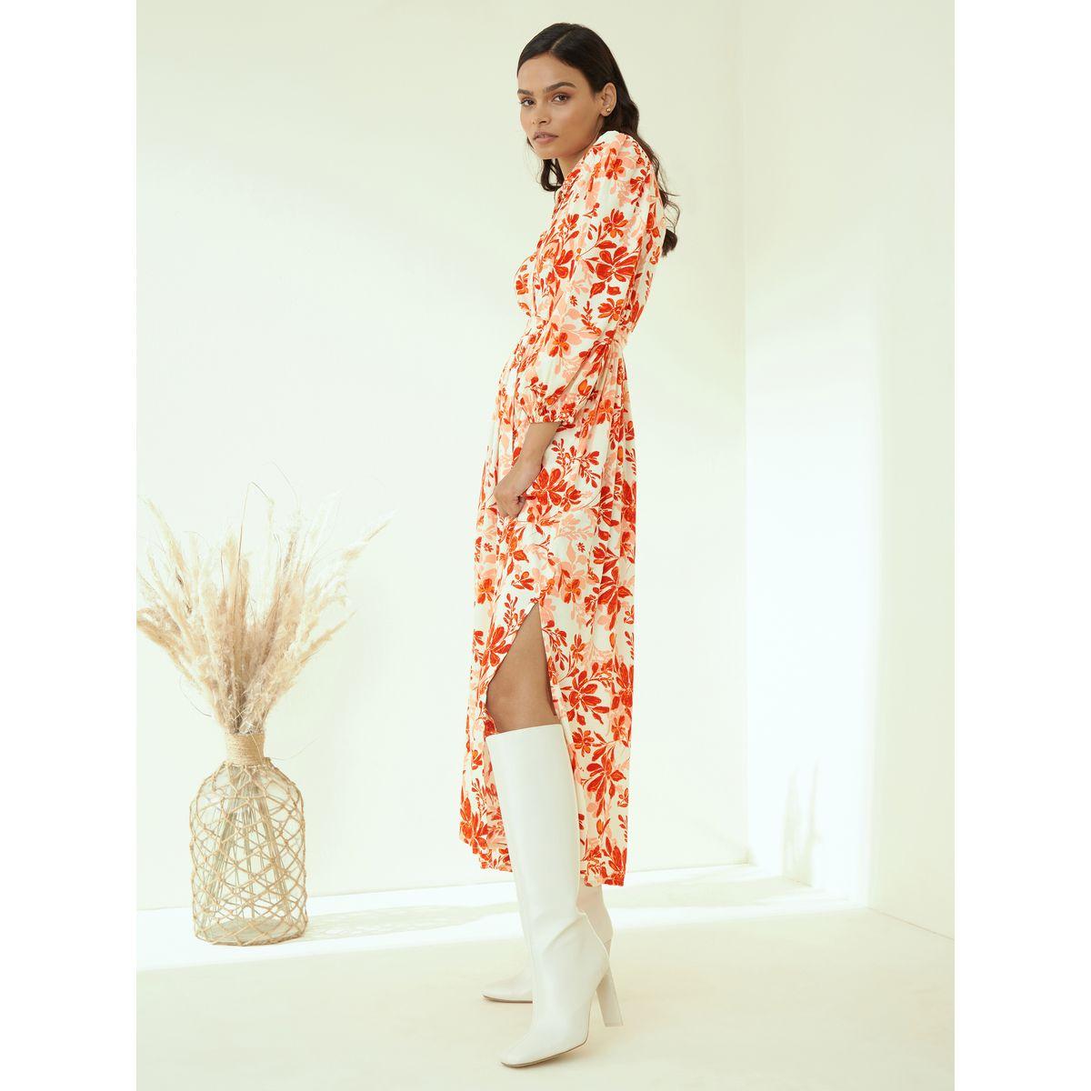 فستان طويل مزين بشق فِميلا × ستايلي-women-clothing-dresses-image-2