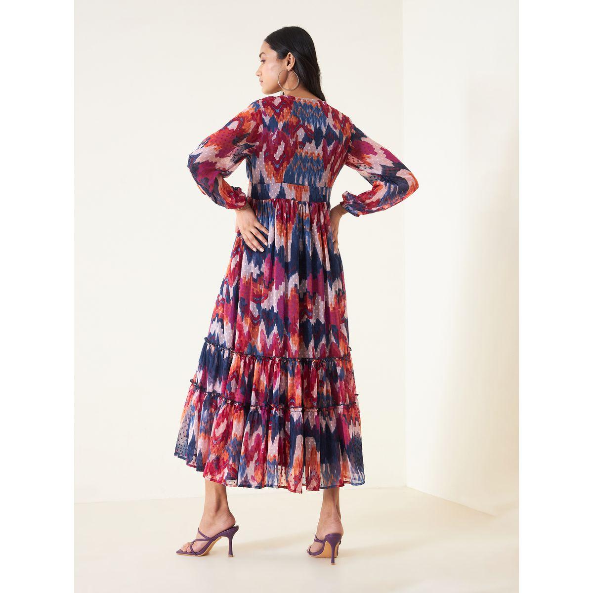 Femella X Styli Multi Abstract Print Tiered Maxi Dress-women-clothing-dresses-image-4