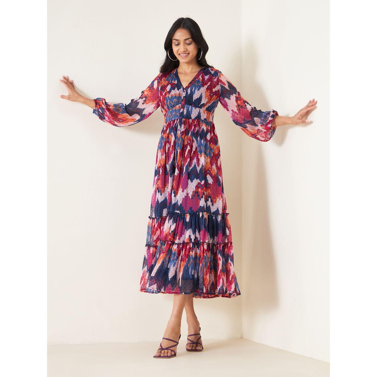 Femella X Styli Multi Abstract Print Tiered Maxi Dress-women-clothing-dresses-image-5