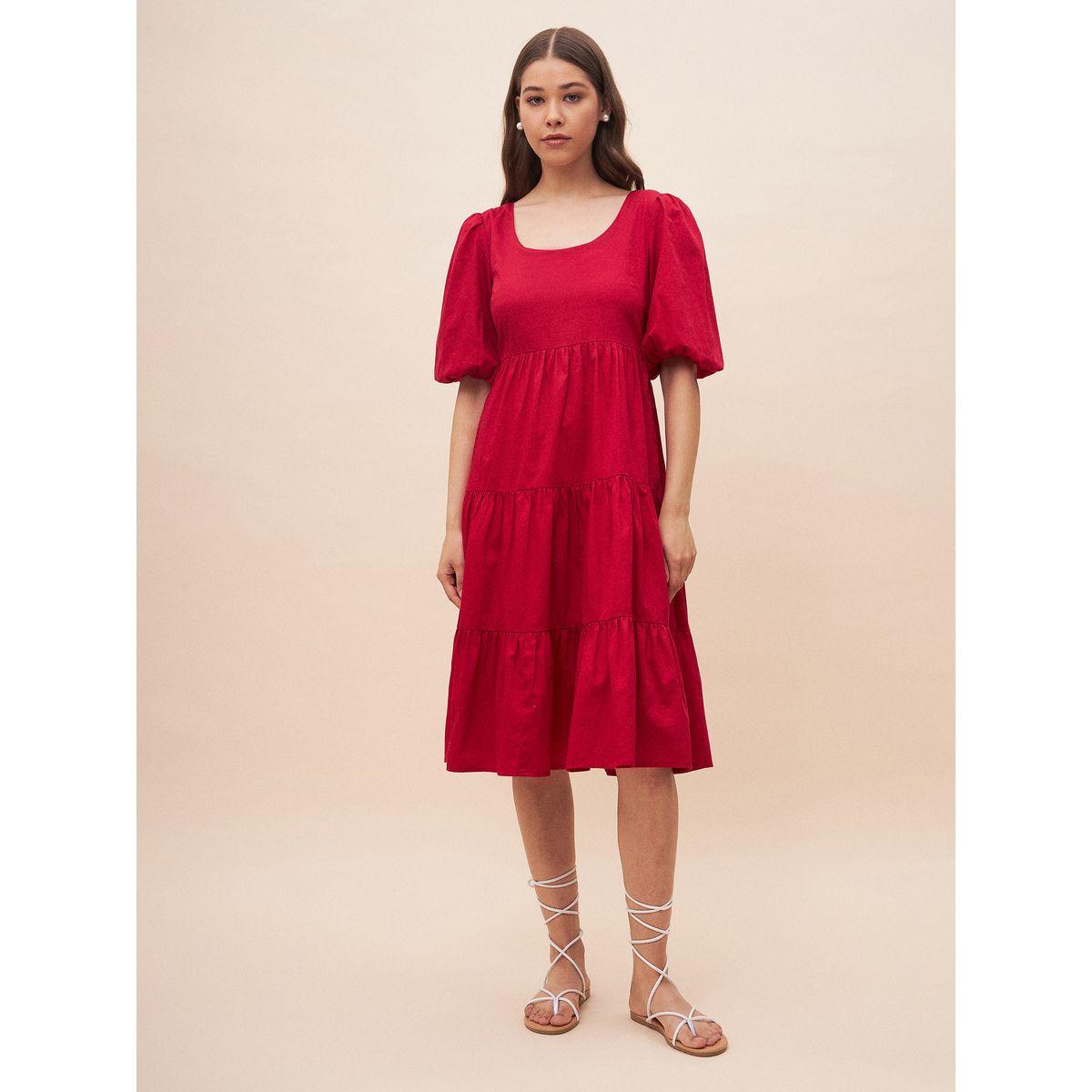 فستان ميدي مزين بفيونكة فِميلا × ستايلي-women-clothing-dresses-image-1