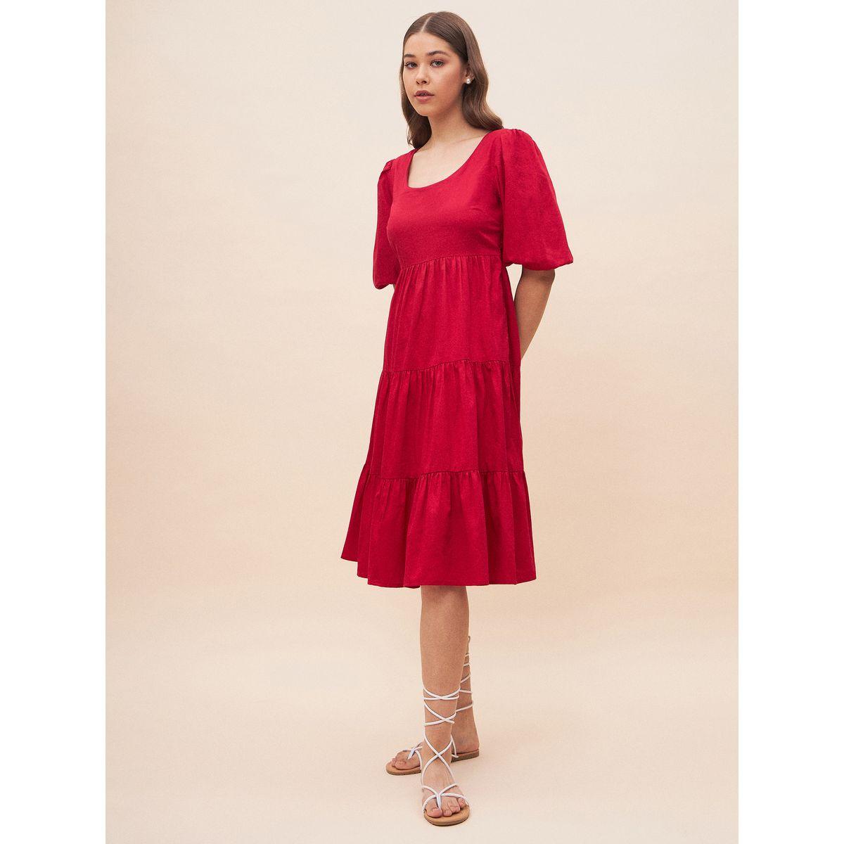فستان ميدي مزين بفيونكة فِميلا × ستايلي-women-clothing-dresses-image-2