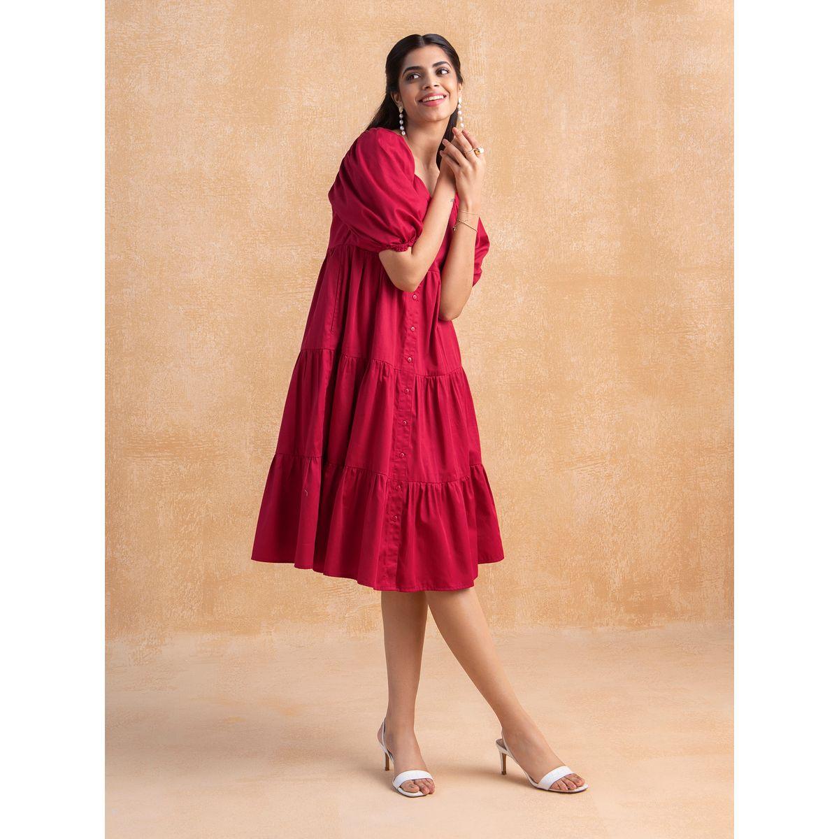 Femella X Styli Cotton Tiered Midi Dress with Pockets-women-clothing-dresses-image-3