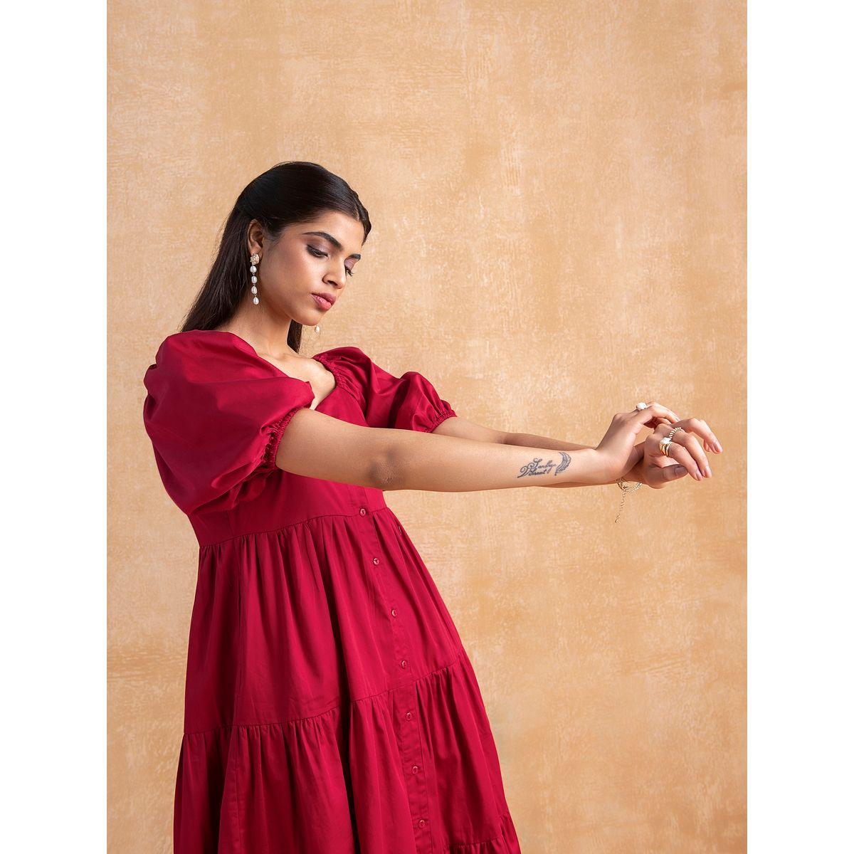 Femella X Styli Cotton Tiered Midi Dress with Pockets-women-clothing-dresses-image-4