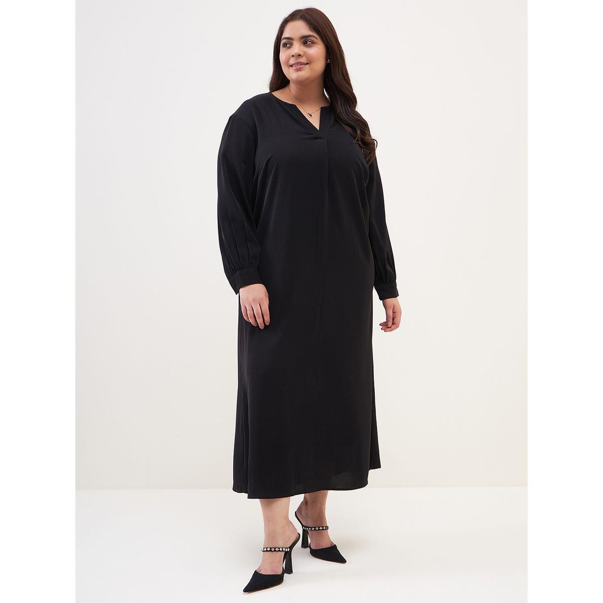 فستان طويل بياقة بشق فِميلا × ستايلي-women-clothing-dresses-image-1