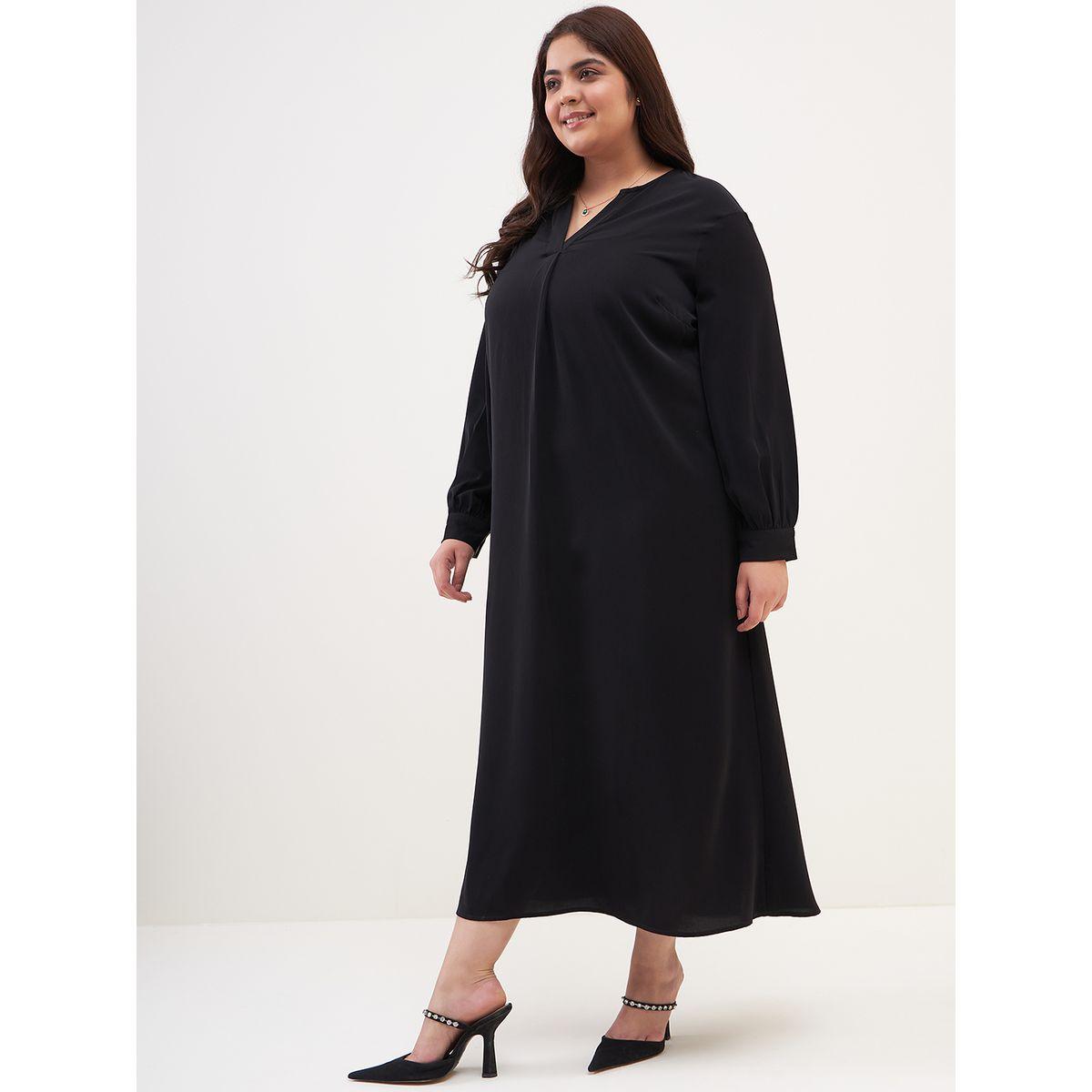 فستان طويل بياقة بشق فِميلا × ستايلي-women-clothing-dresses-image-4