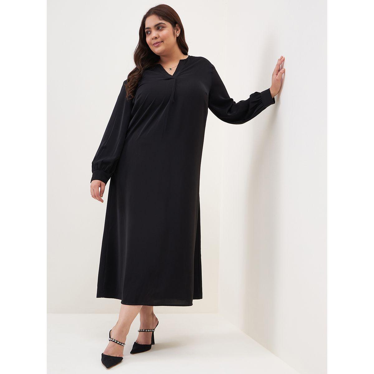 Femella X Styli Plus Notch Neck Shift Maxi Dress-women-clothing-dresses-image-5