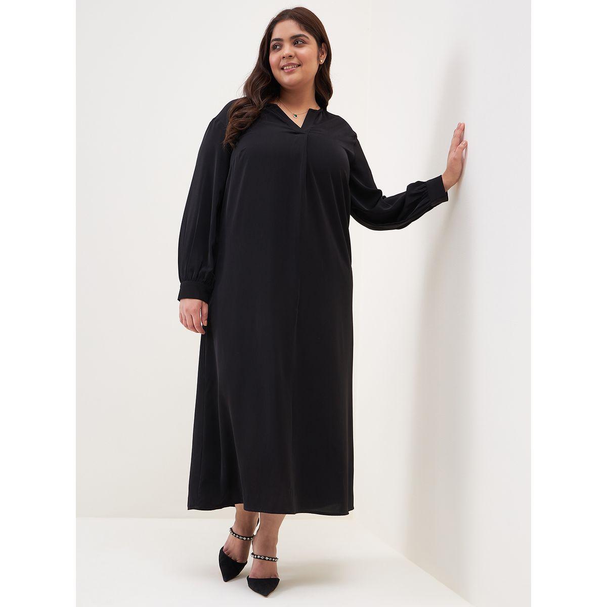 فستان طويل بياقة بشق فِميلا × ستايلي-women-clothing-dresses-image-6