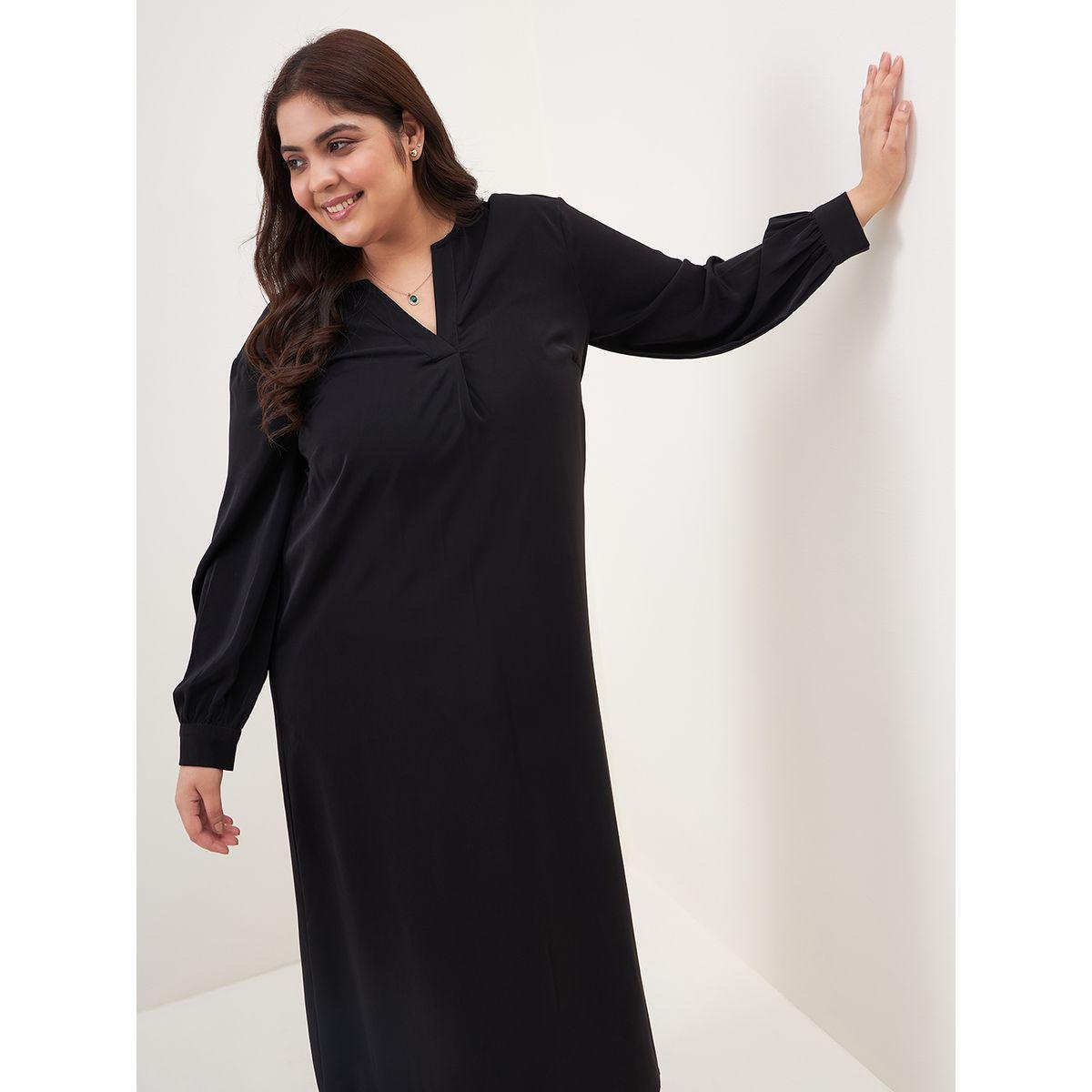 فستان طويل بياقة بشق فِميلا × ستايلي-women-clothing-dresses-image-7