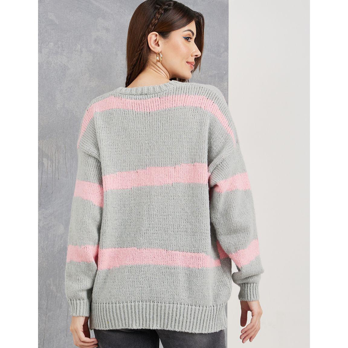 Styli Oversized Striped Detail Button Up Cardigan-women-winterwear-cardigansandjumpers-cardigans-image-6