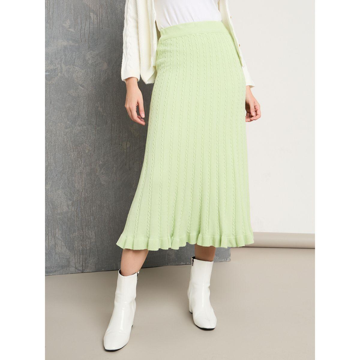 Styli Pleated Knit Ruffle Trim Midi Skirt-women-clothing-bottoms-skirts-image-2