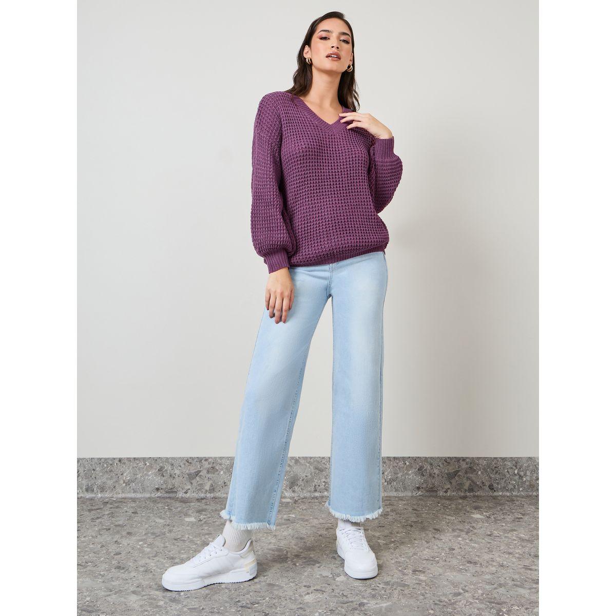 سويتر واسع بتفاصيل محبوكة-women-clothing-cardigansandjumpers-jumpers-image-2