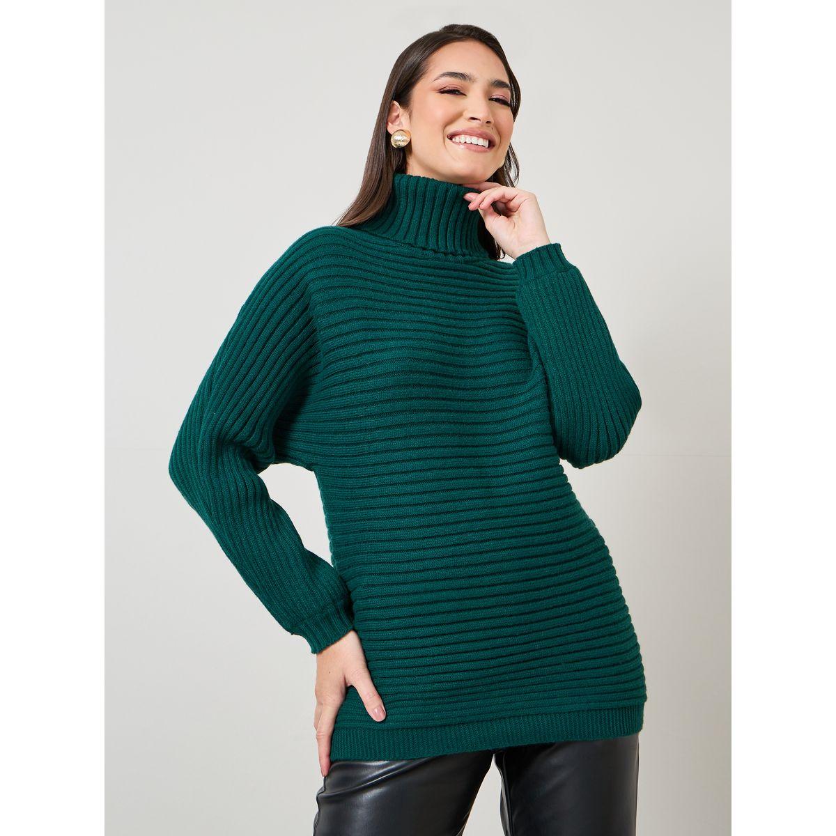 سويتر مضلع بقصة عادية-women-clothing-cardigansandjumpers-jumpers-image-3