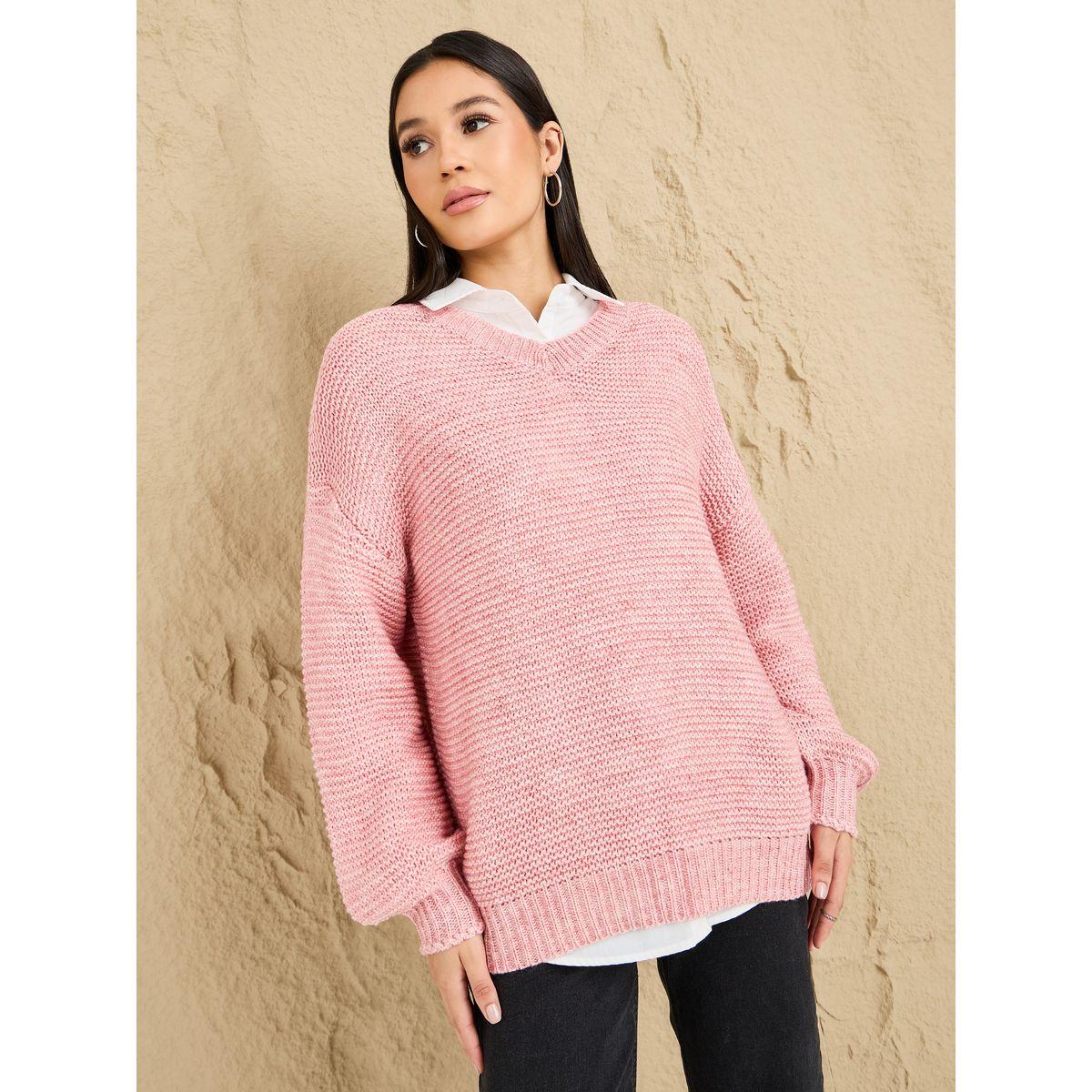 سويتر طويل بتفاصيل محبوكة-women-clothing-cardigansandjumpers-jumpers-image-2