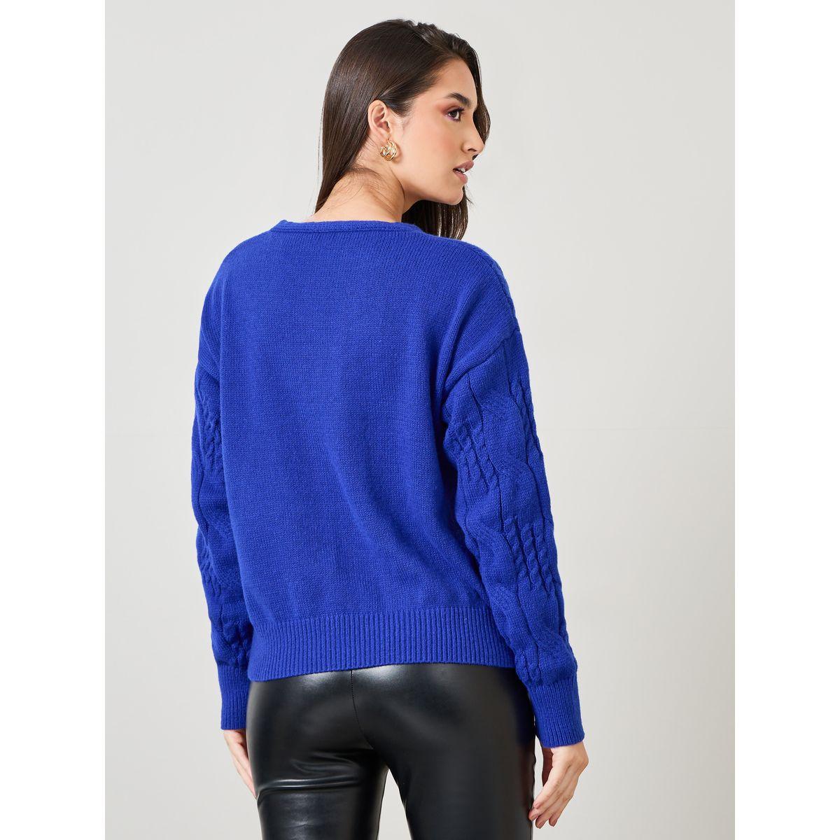 سويتر سادة بتفاصيل محبوكة-women-clothing-cardigansandjumpers-jumpers-image-2