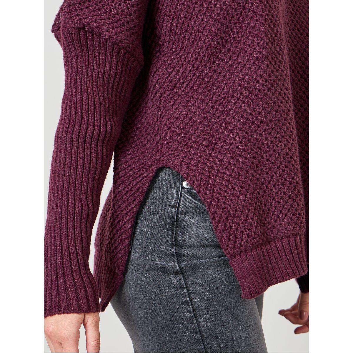 Styli Oversized Turtle Neck Textured Sweater With Side Slits-women-clothing-cardigansandjumpers-jumpers-image-5