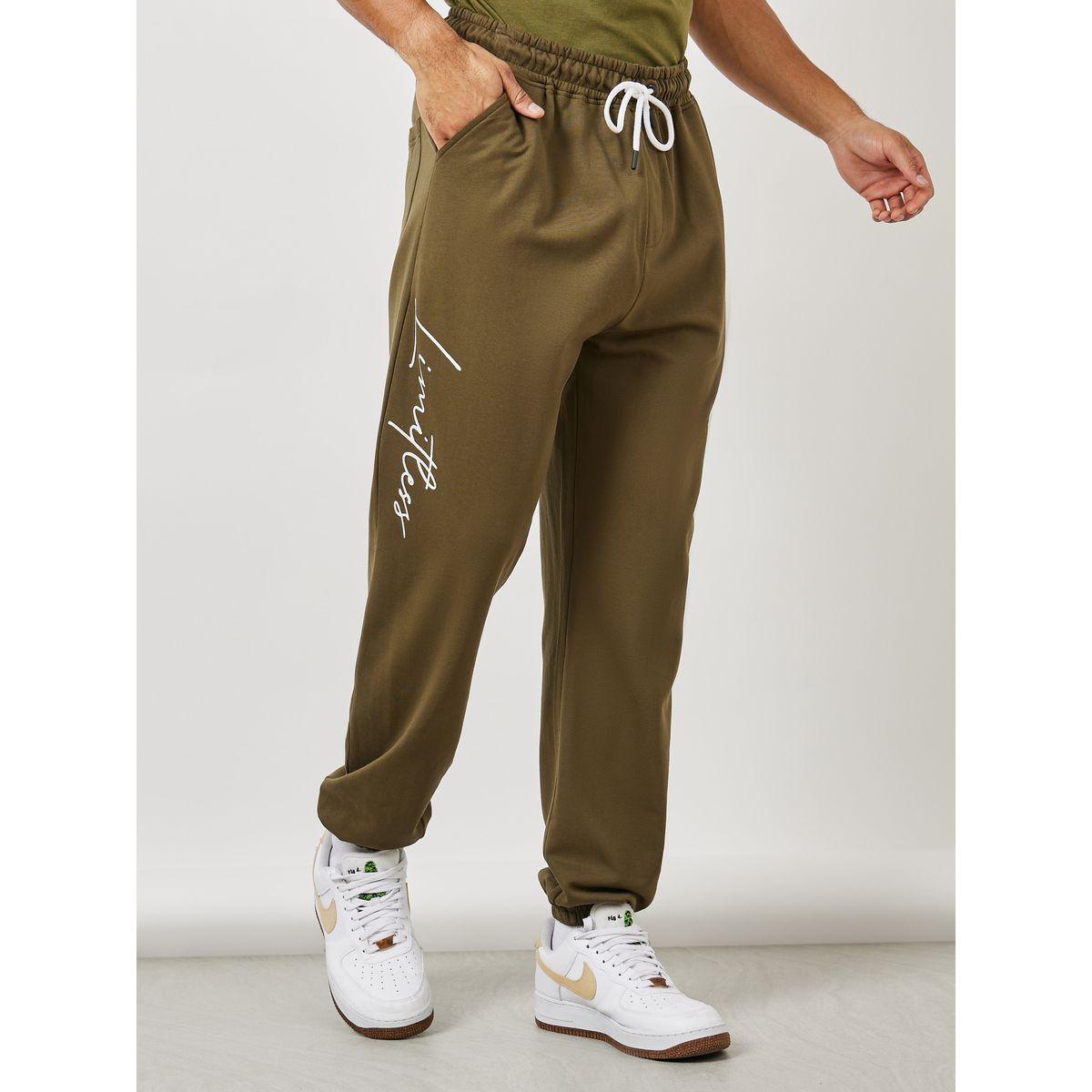 Styli Slogan Print Oversized Jogger with Drawcord Detail-men-clothing-bottoms-joggers-image-1