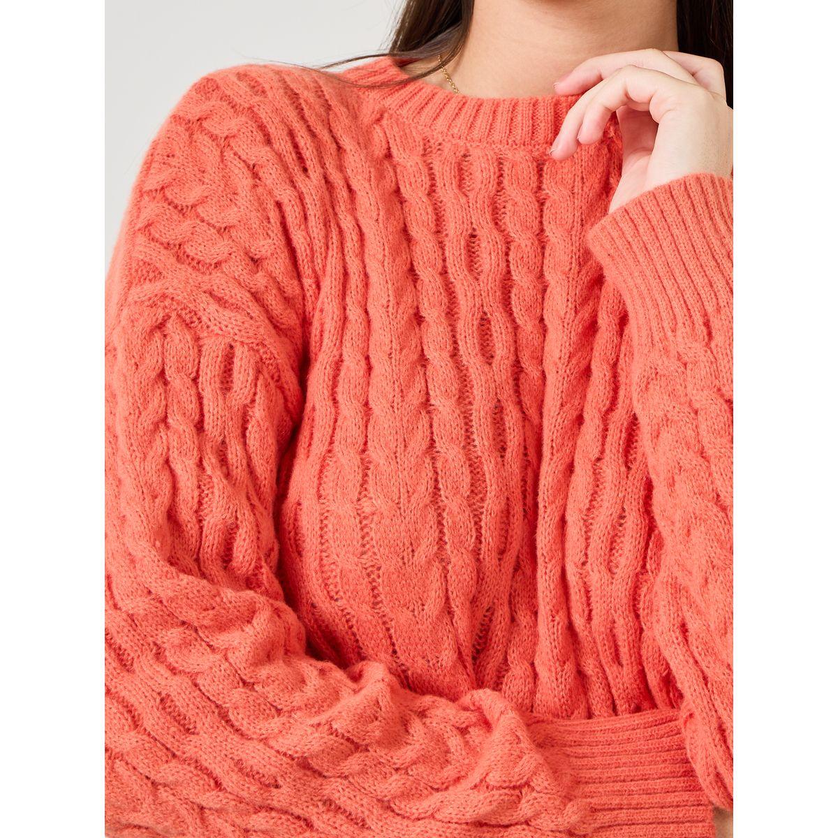 Styli Solid Regular Fit Cable Knit Sweater-women-clothing-cardigansandjumpers-jumpers-image-3