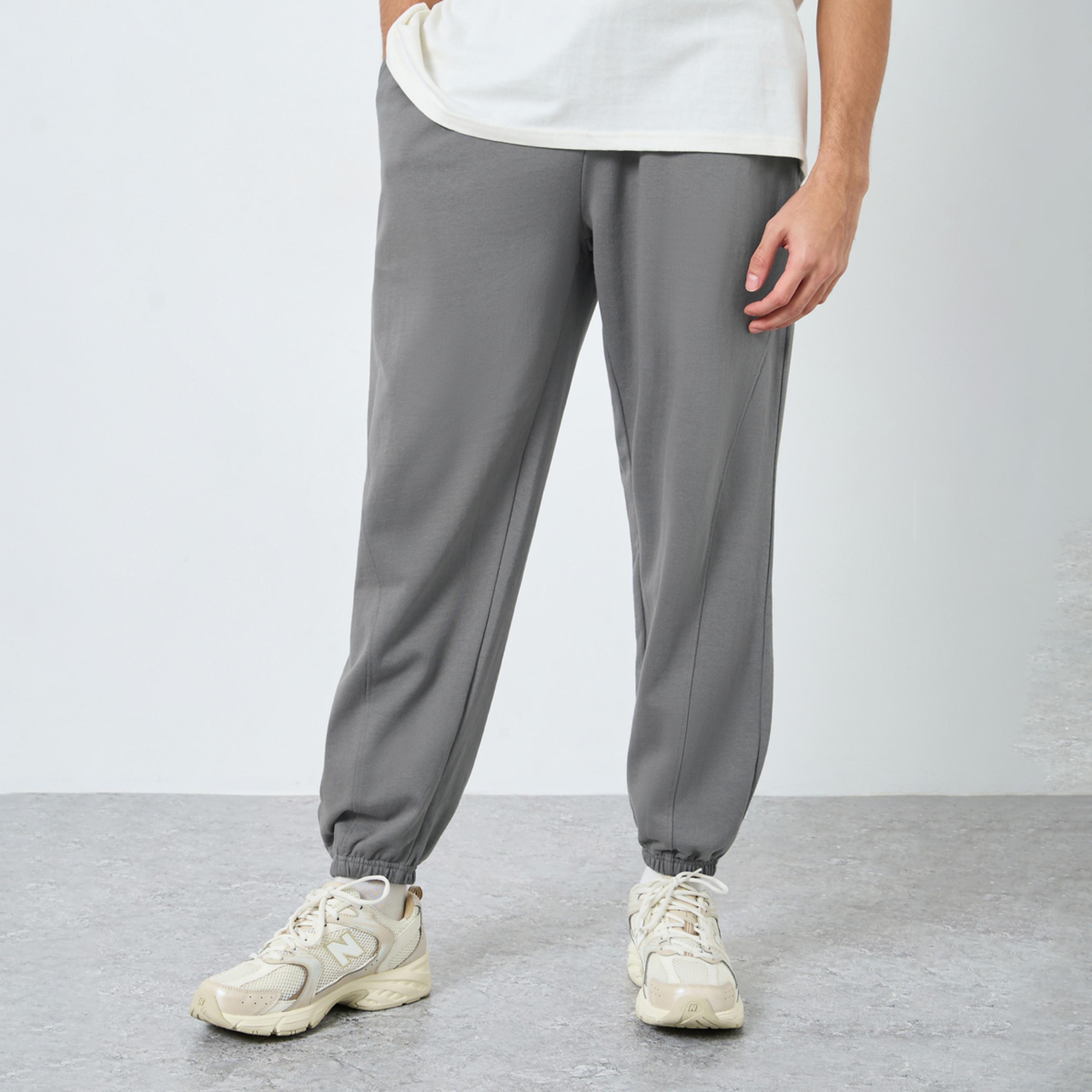 Styli Men Gray Heavy Fleece Joggers-men-clothing-bottoms-joggers-image-1