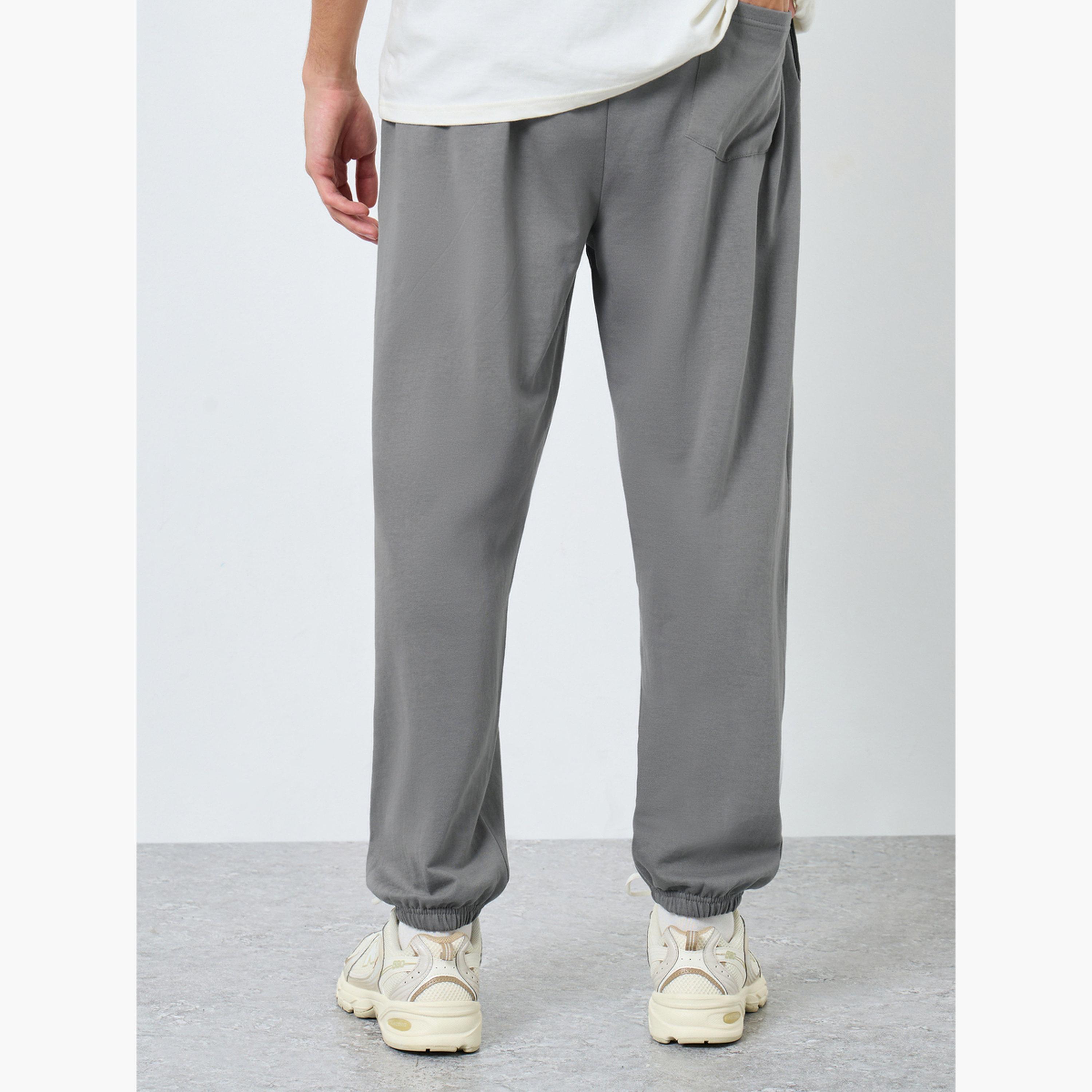 Styli Men Gray Heavy Fleece Joggers-men-clothing-bottoms-joggers-image-3