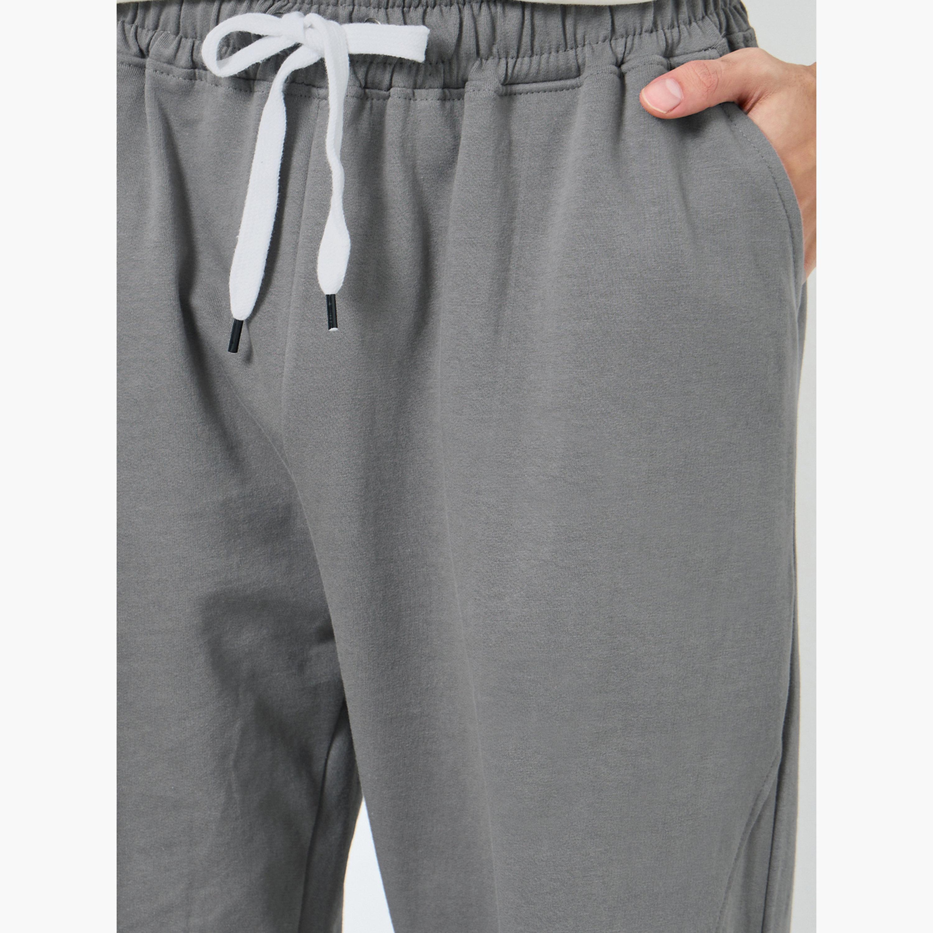 ستايلي - بنطال رياضي رجالي رمادي اللون صوف فليس الثقيل-men-clothing-bottoms-joggers-image-4