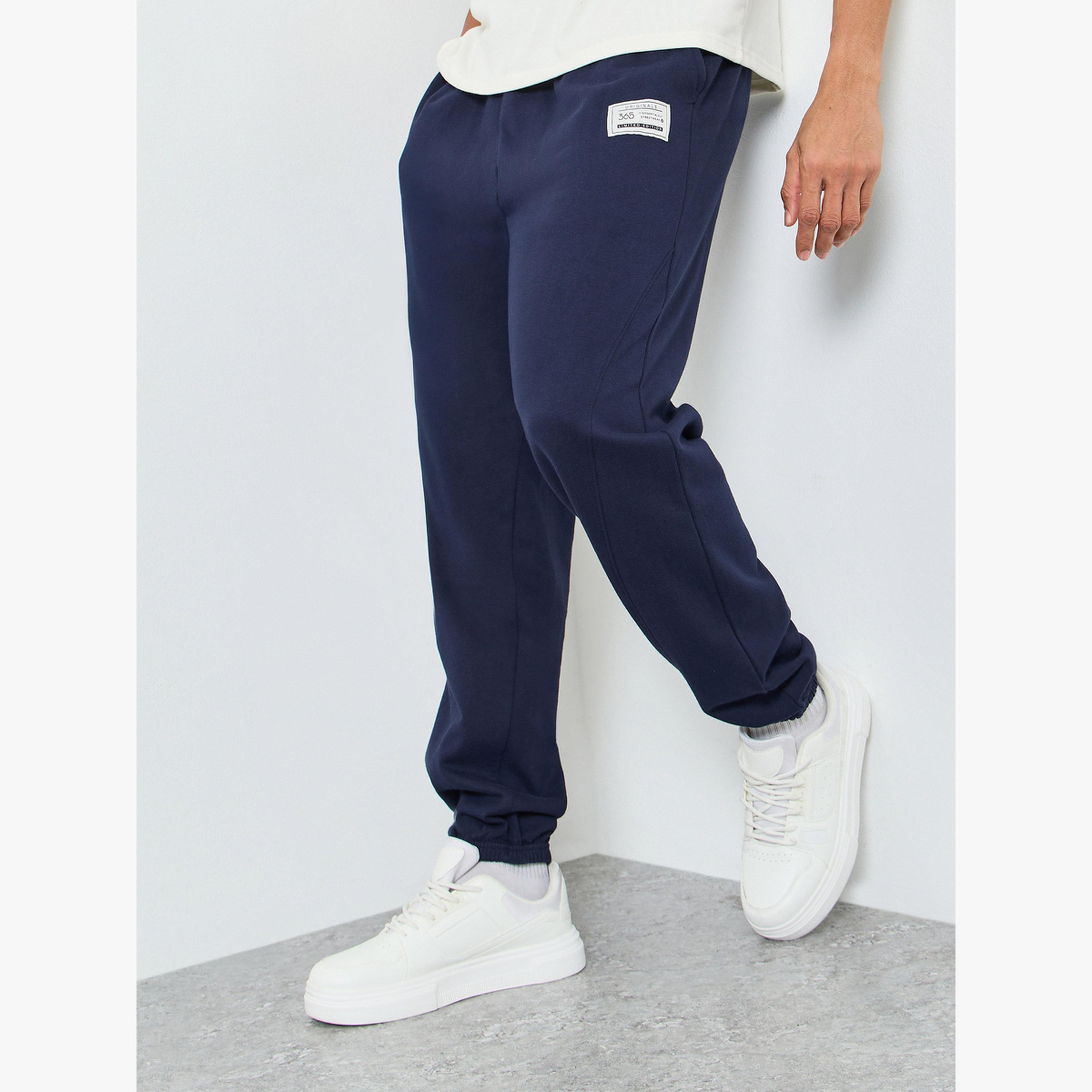 Styli Men Heavy Fleece Joggers with Badge Detail-men-clothing-bottoms-joggers-image-1