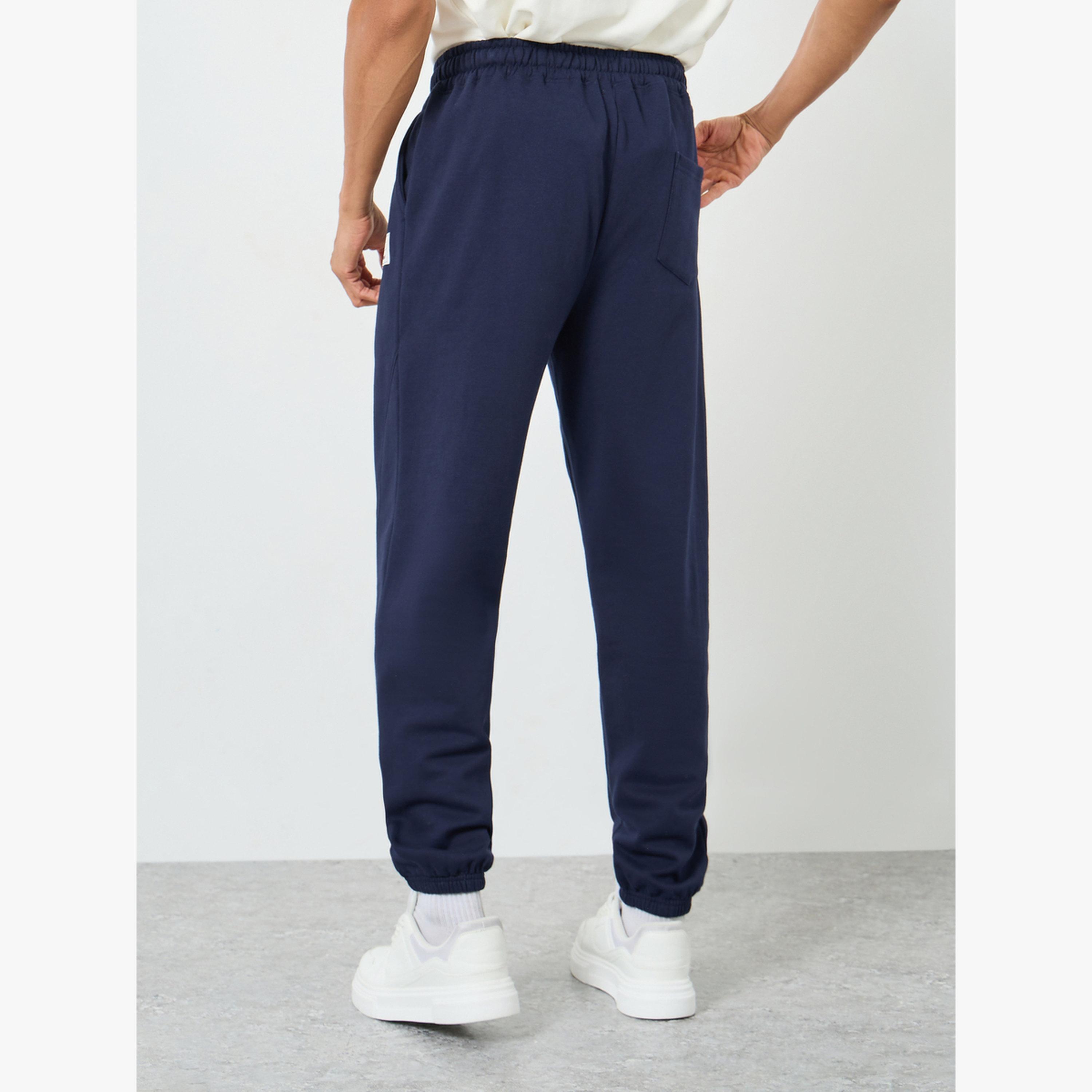Styli Men Heavy Fleece Joggers with Badge Detail-men-clothing-bottoms-joggers-image-3