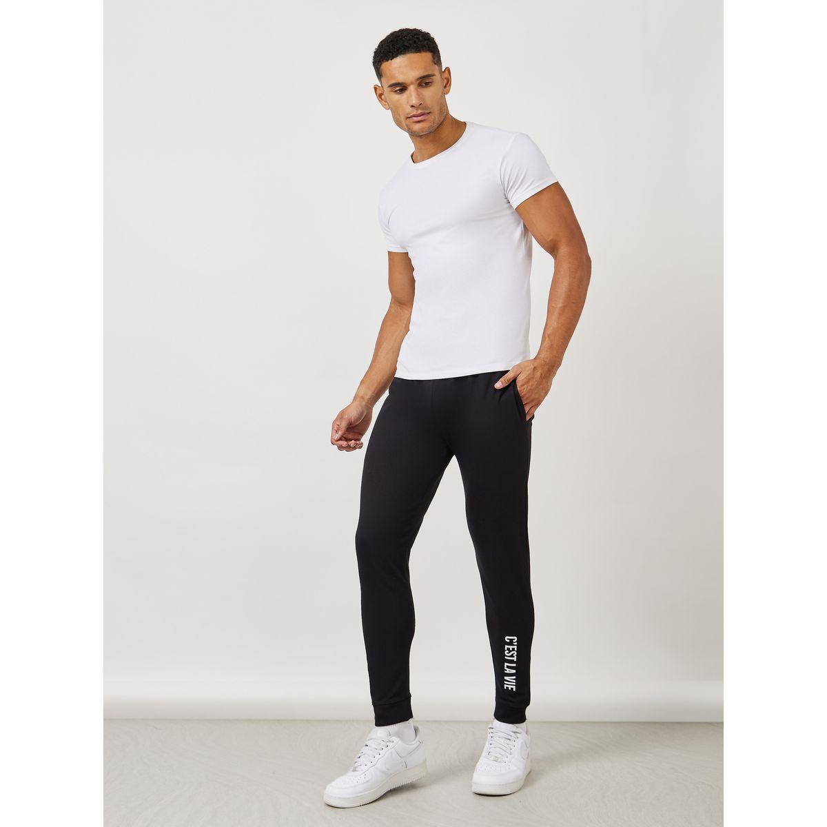 Styli Slogan Print Slim Fit Jogger with Drawcord-men-clothing-bottoms-joggers-image-1