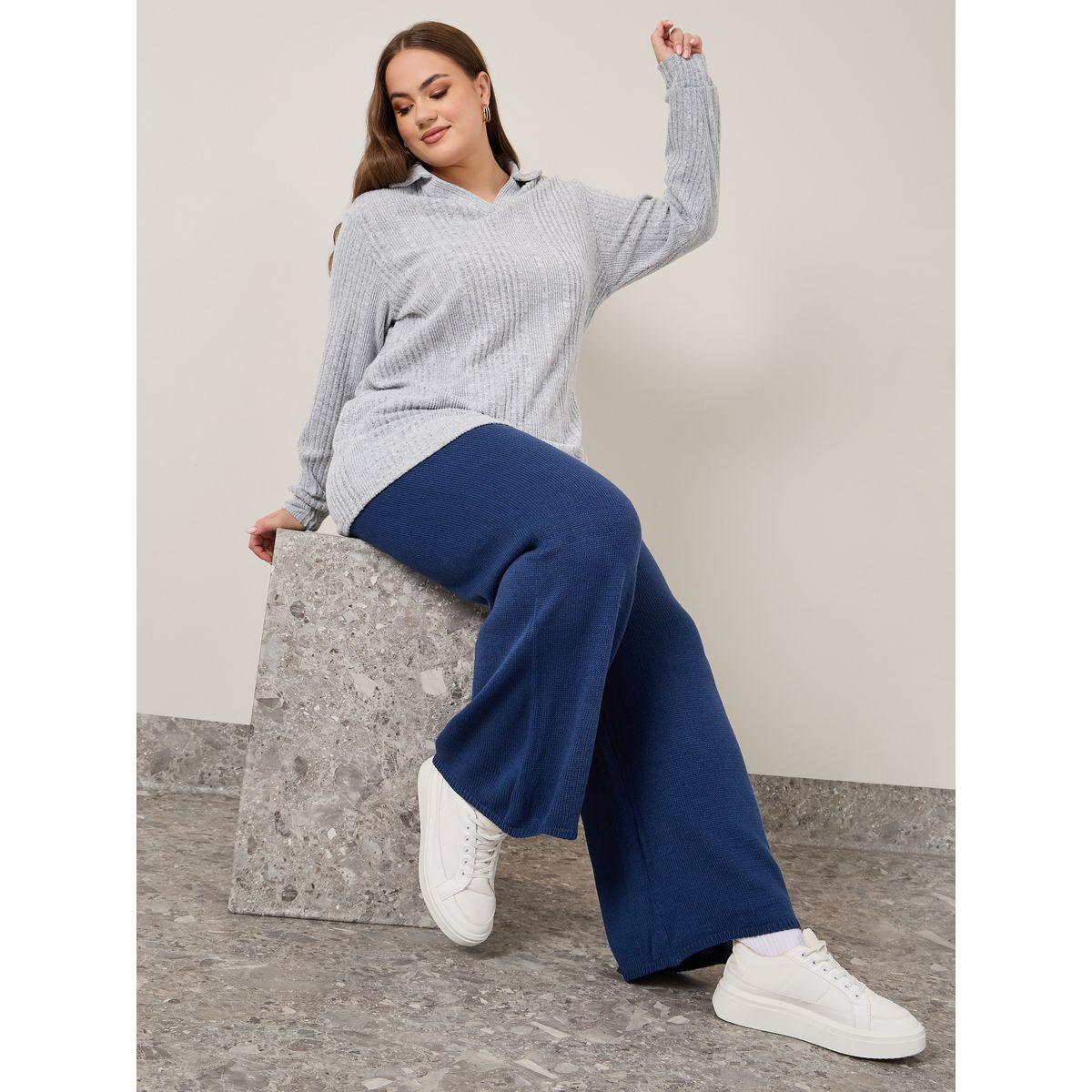 بنطال سادة واسع الأرجل-women-clothing-bottoms-trousers-image-1
