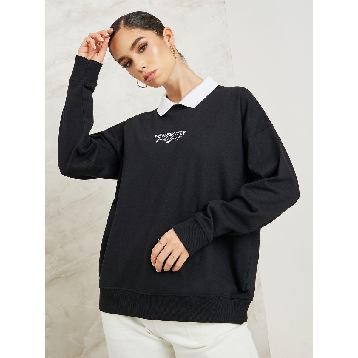 سويت شيرت بقصة عادية-women-winterwear-hoodiesandsweatshirts-sweatshirts-image-1