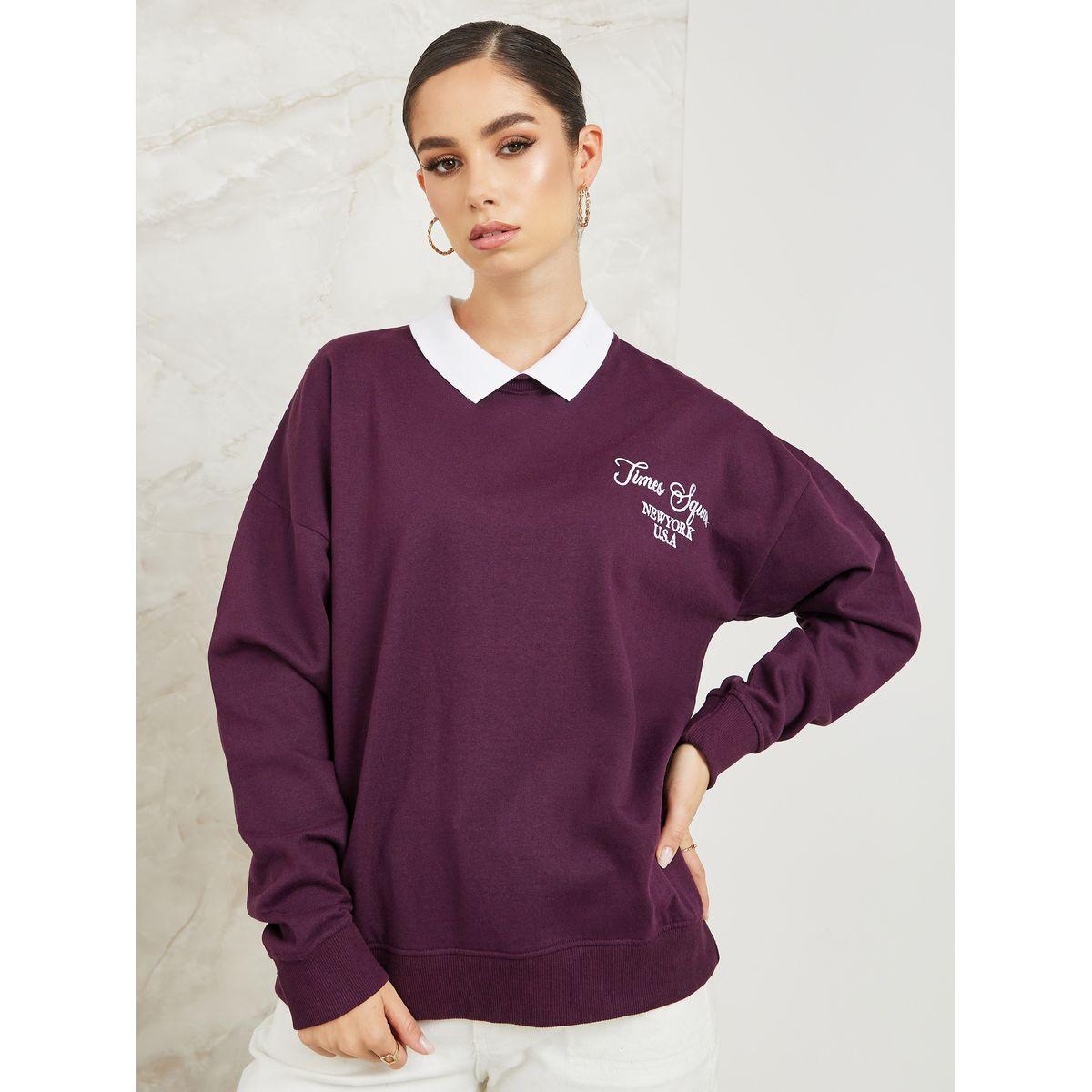 سويت شيرت بقصة عادية-women-winterwear-hoodiesandsweatshirts-sweatshirts-image-3