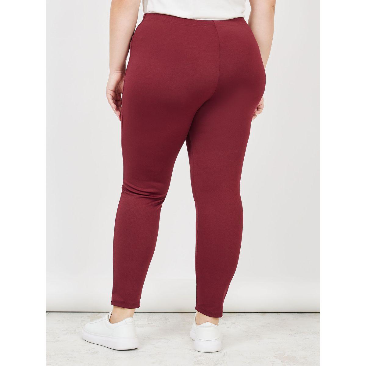 تريقنز بمقاس كبير وقصة سكيني مع خصر عالي-women-clothing-bottoms-leggings-image-4